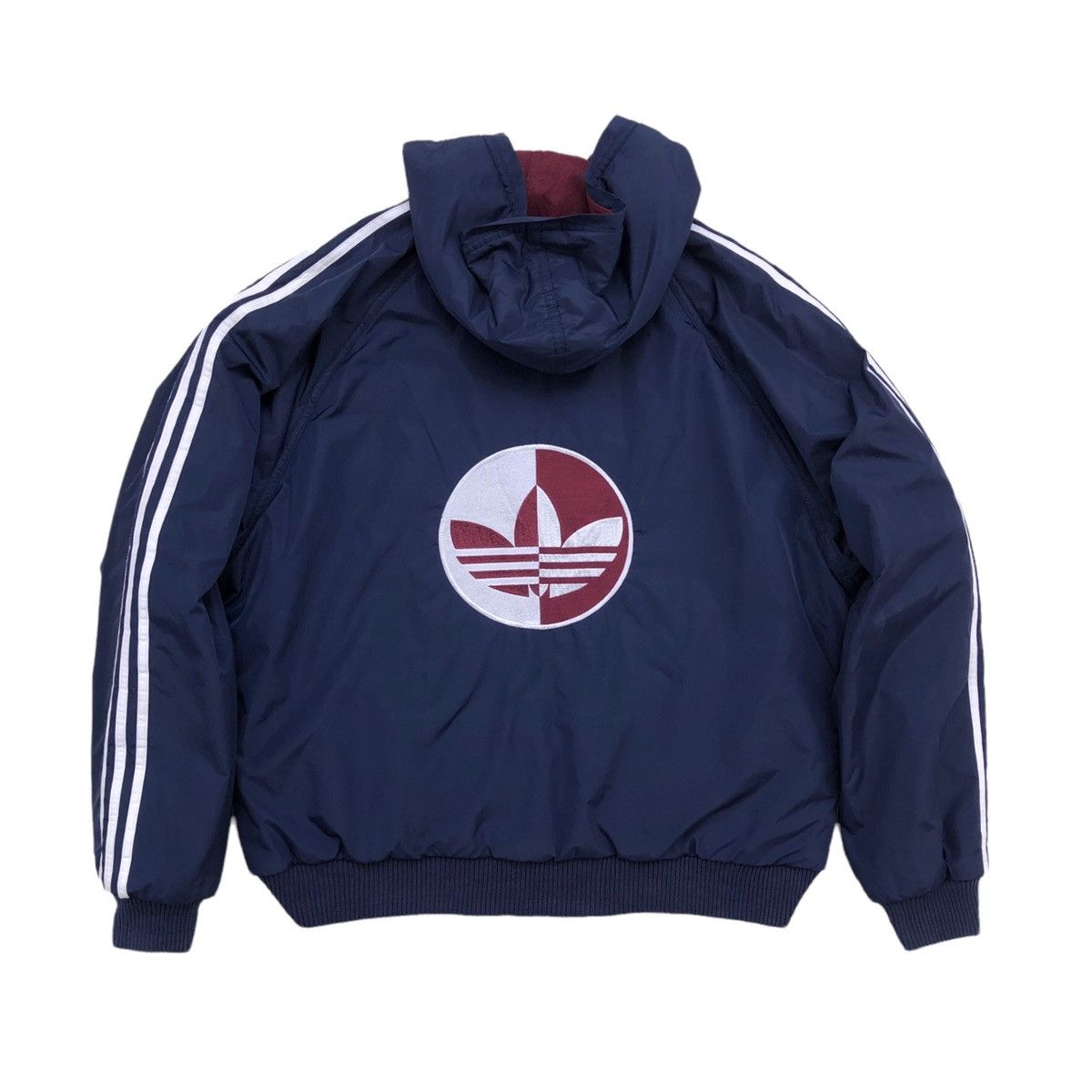Adidas VTG 90s Adidas Big Logo Embroidery Reversible Bomber Jacket Size US L / EU 52-54 / 3 - 11 Thumbnail