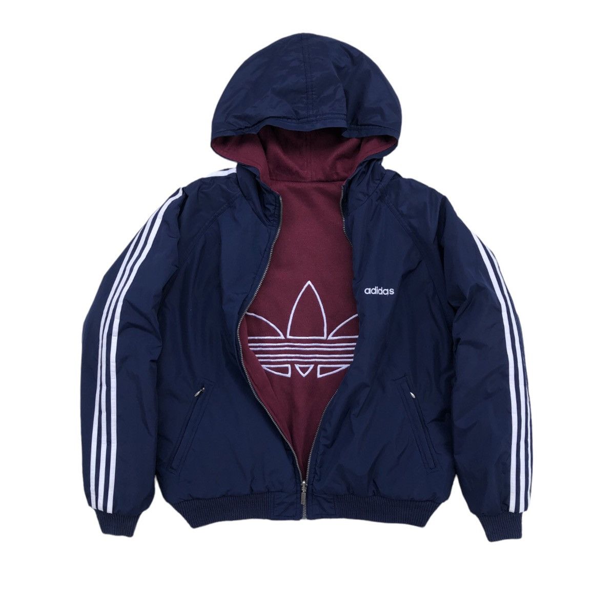 Adidas VTG 90s Adidas Big Logo Embroidery Reversible Bomber Jacket Size US L / EU 52-54 / 3 - 1 Thumbnail