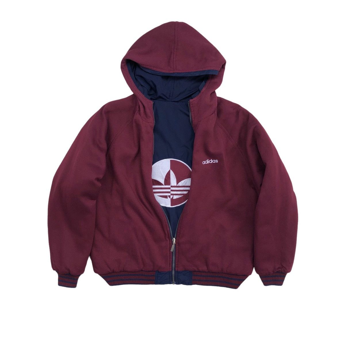 Adidas VTG 90s Adidas Big Logo Embroidery Reversible Bomber Jacket Size US L / EU 52-54 / 3 - 3 Thumbnail