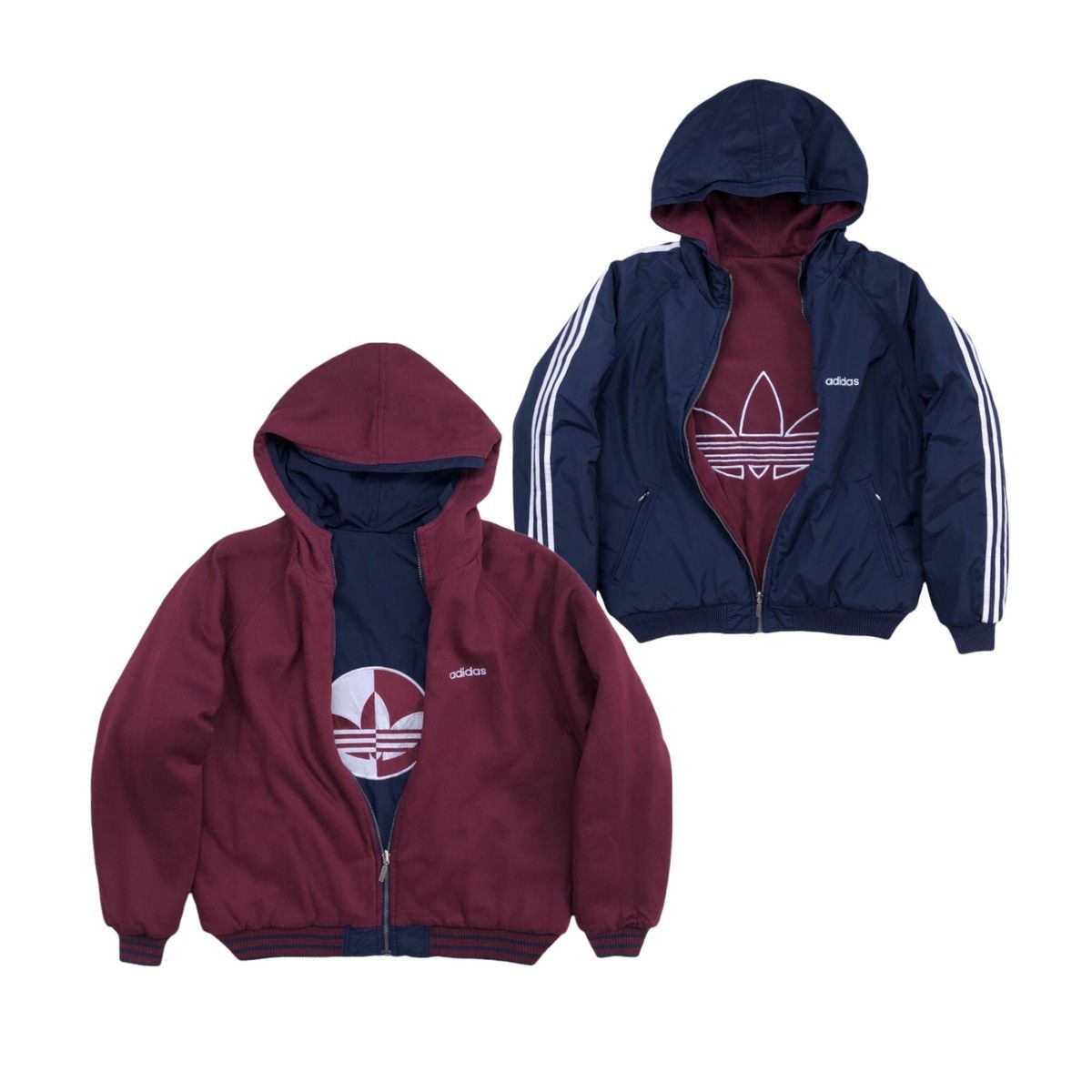 Adidas VTG 90s Adidas Big Logo Embroidery Reversible Bomber Jacket Size US L / EU 52-54 / 3 - 2 Thumbnail