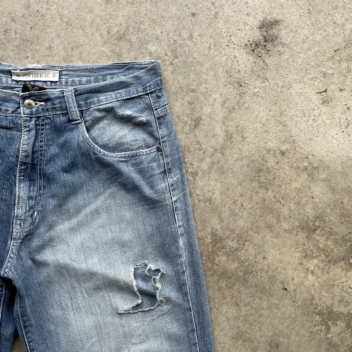 Avirex Vintage Avirex Distressed Faded Denim Jeans Pants W35x28.5 Size US 35 - 6 Thumbnail