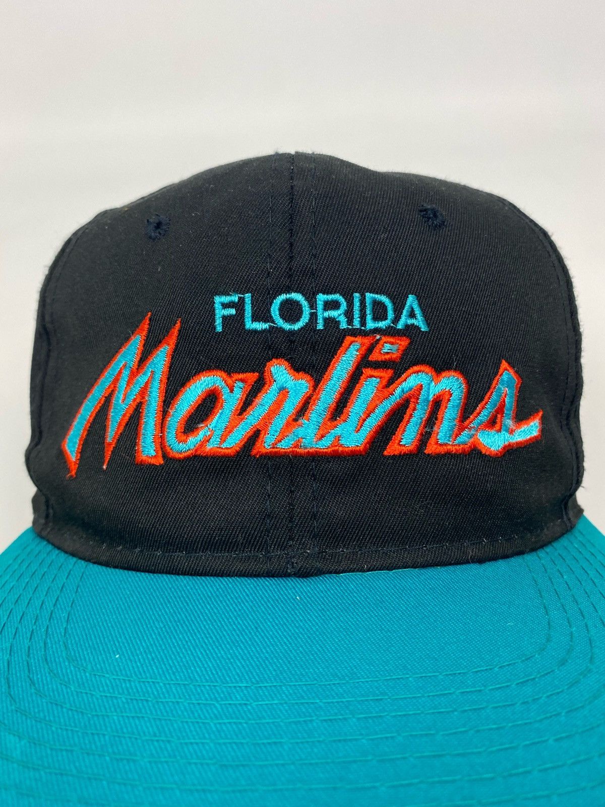 Sports Specialties 1990’s Vintage Florida Marlins Script Twill Snap Back Cap Size ONE SIZE - 6 Thumbnail