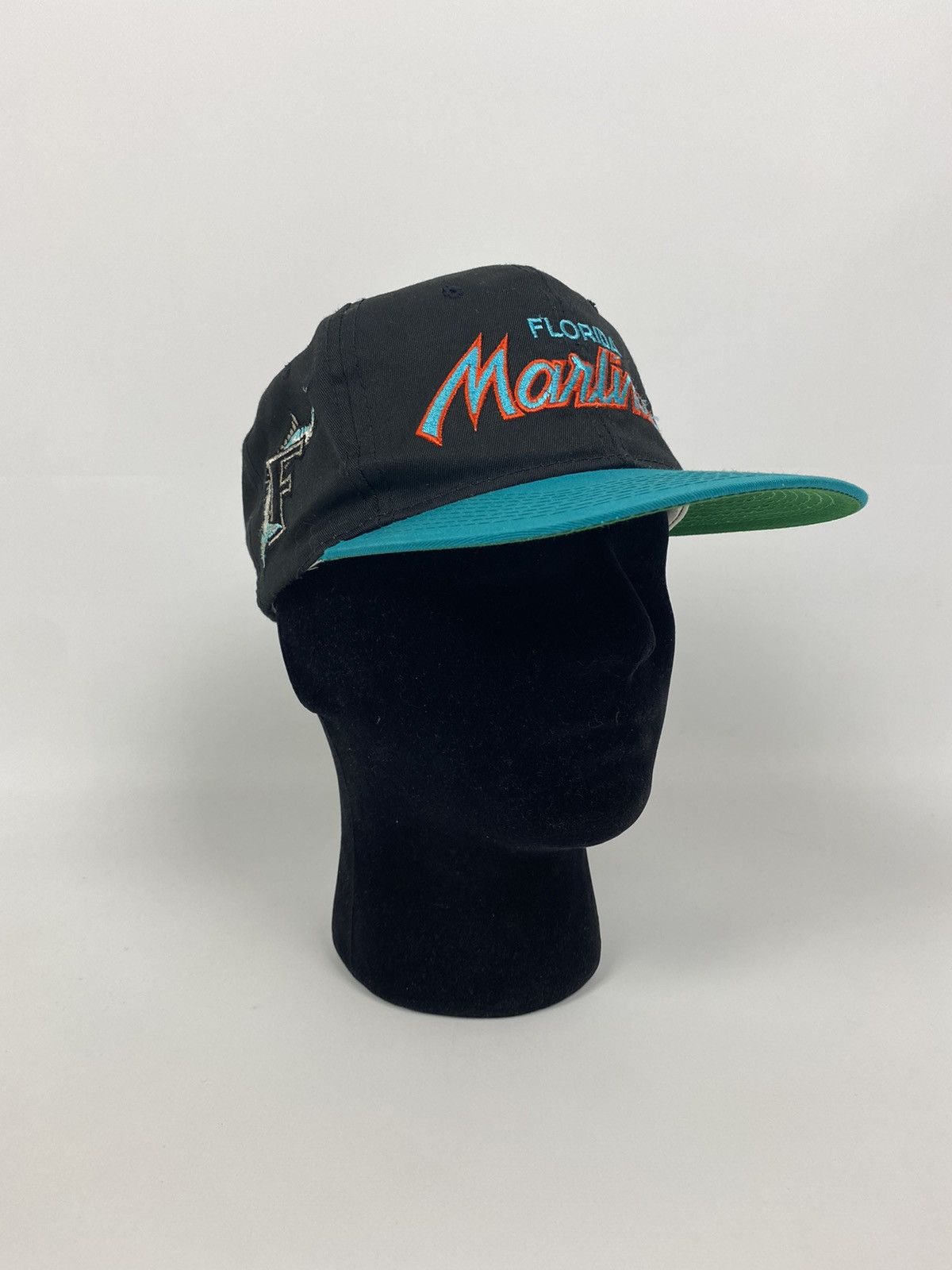 Sports Specialties 1990’s Vintage Florida Marlins Script Twill Snap Back Cap Size ONE SIZE - 1 Thumbnail