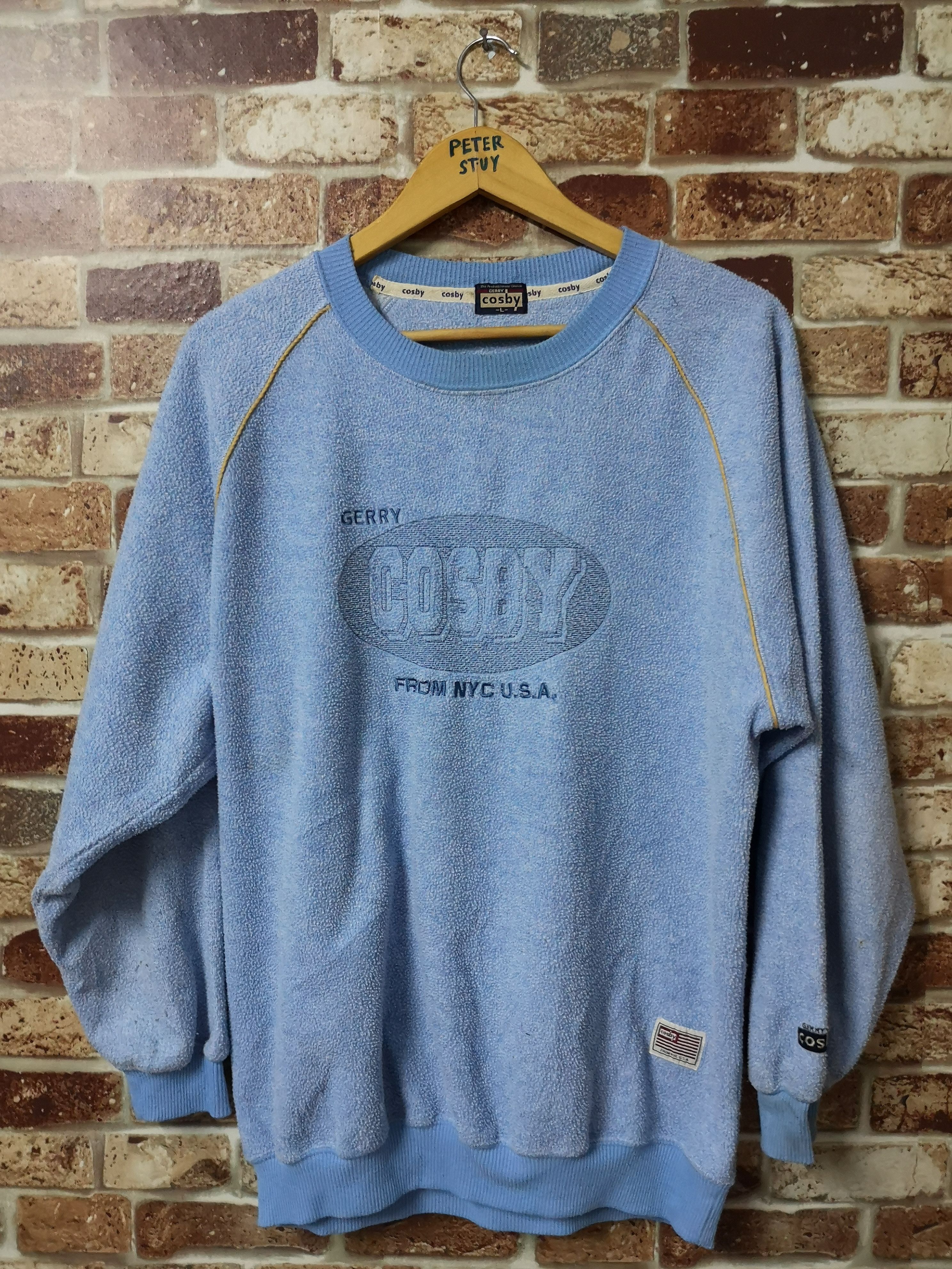 image of Made In USA x Vintage Gerry Cosby Sweatshirt Big Logo in Blue, Men's (Size Large)