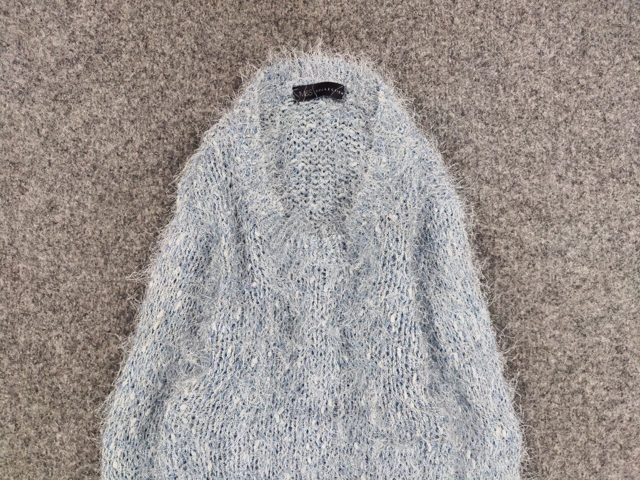 Japanese Brand Vintage 90's Japanese Blue Mohair Style Fuzzy Sweater Hype Size M / US 6-8 / IT 42-44 - 8 Thumbnail