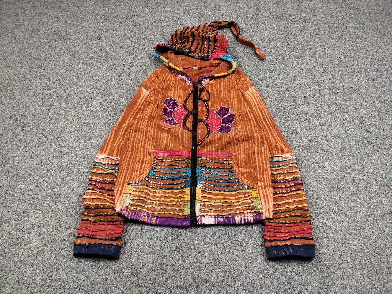 Japanese Brand Vintage Japan Handcrafted Patchwork Acid Hippies Zip Hoodie Size M / US 6-8 / IT 42-44 - 2 Thumbnail