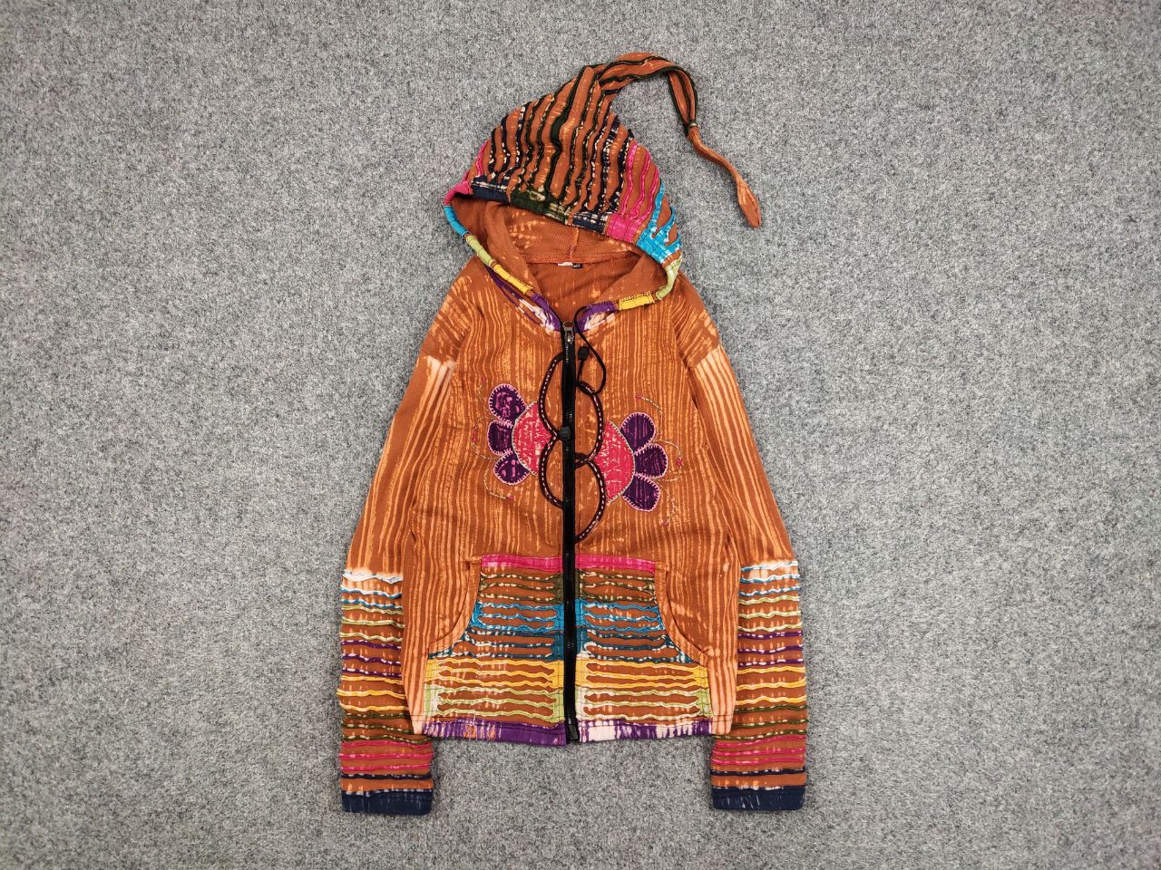 Japanese Brand Vintage Japan Handcrafted Patchwork Acid Hippies Zip Hoodie Size M / US 6-8 / IT 42-44 - 1 Thumbnail