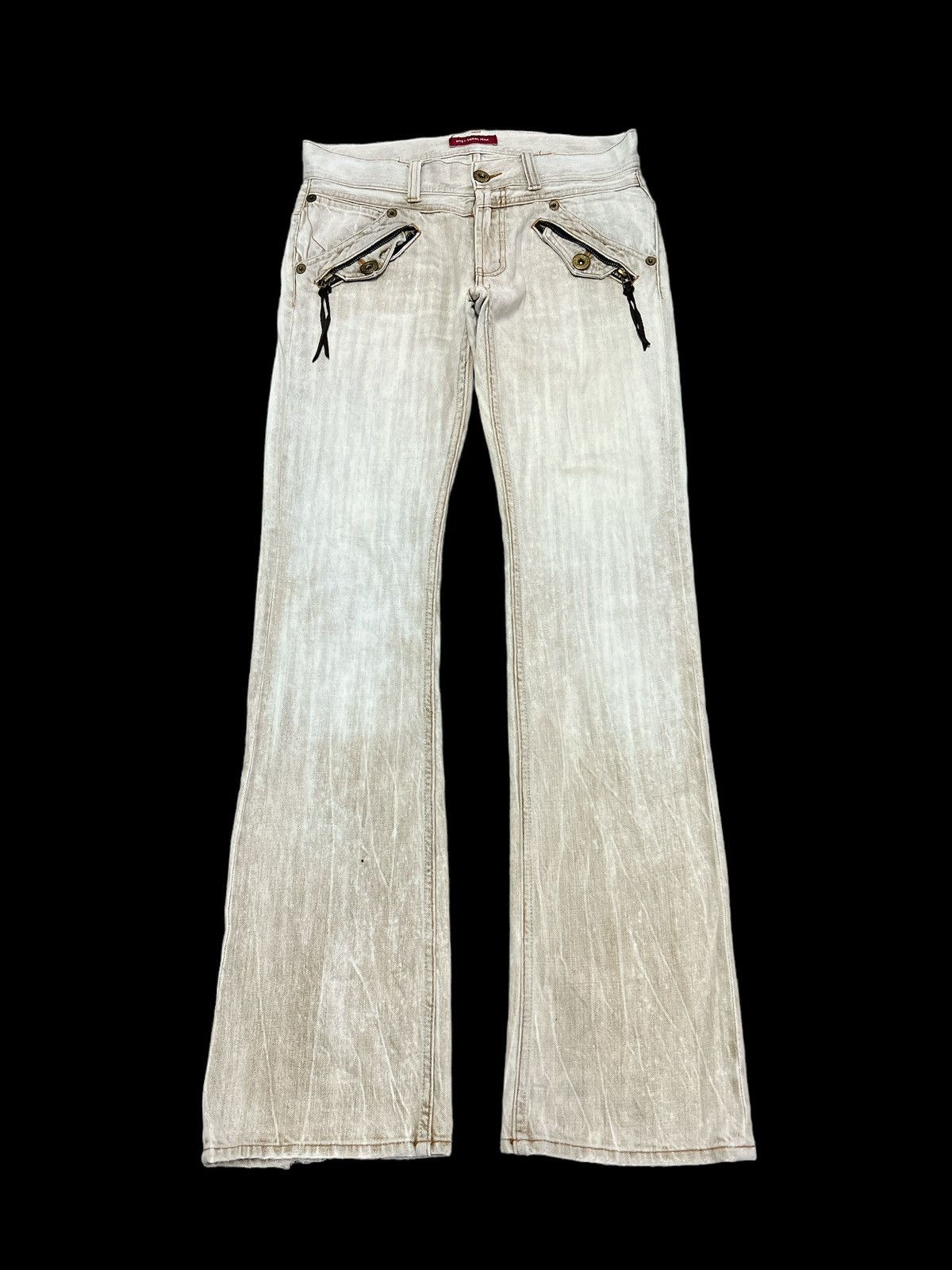 Japanese Brand × Vintage FLARED💥ANTI-LABEL DISTRESSED DENIM PANT Size US 30 / EU 46 - 1 Thumbnail