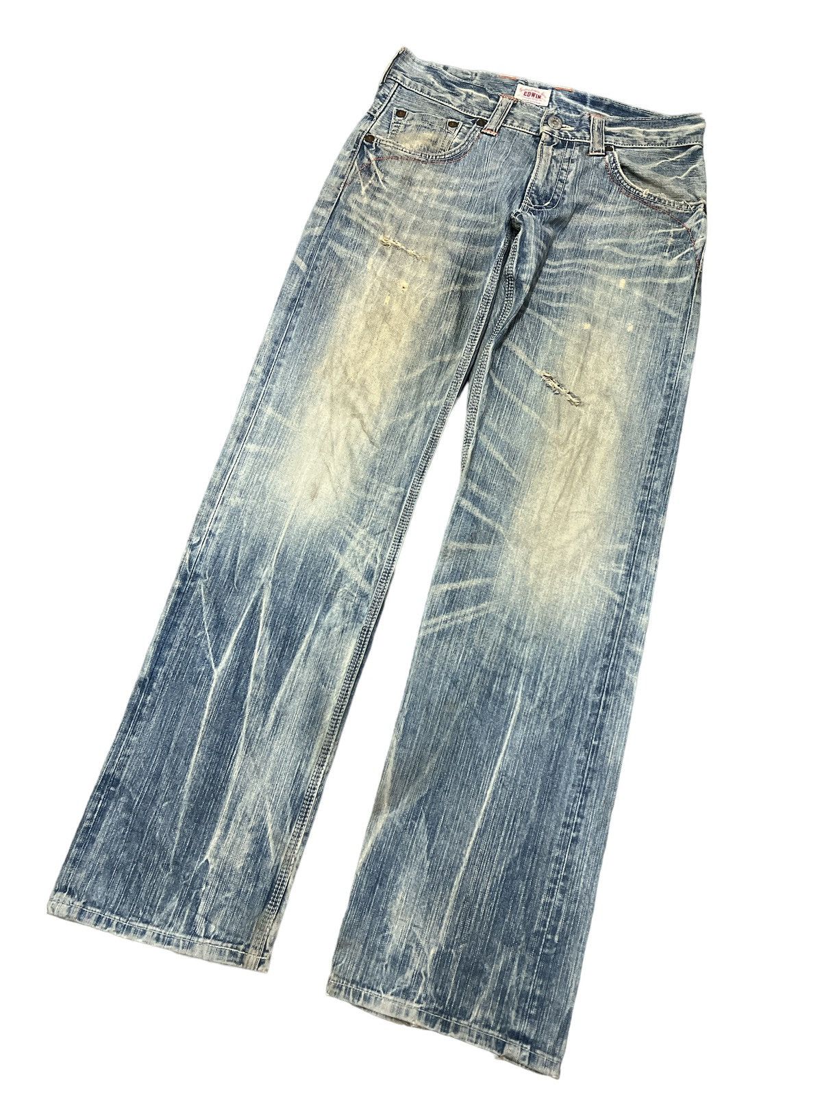 Japanese Brand × Vintage THRASHED EDWIN XV DISTRESSED DENIM PANT Size US 31 - 5 Thumbnail
