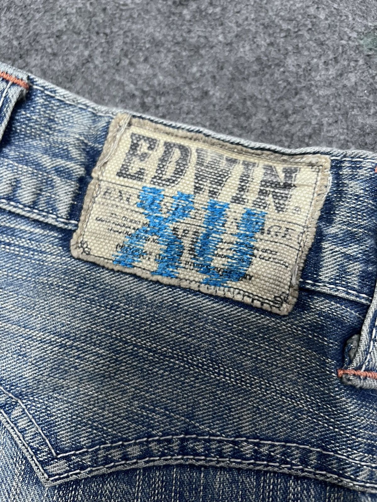 Japanese Brand × Vintage THRASHED EDWIN XV DISTRESSED DENIM PANT Size US 31 - 7 Thumbnail