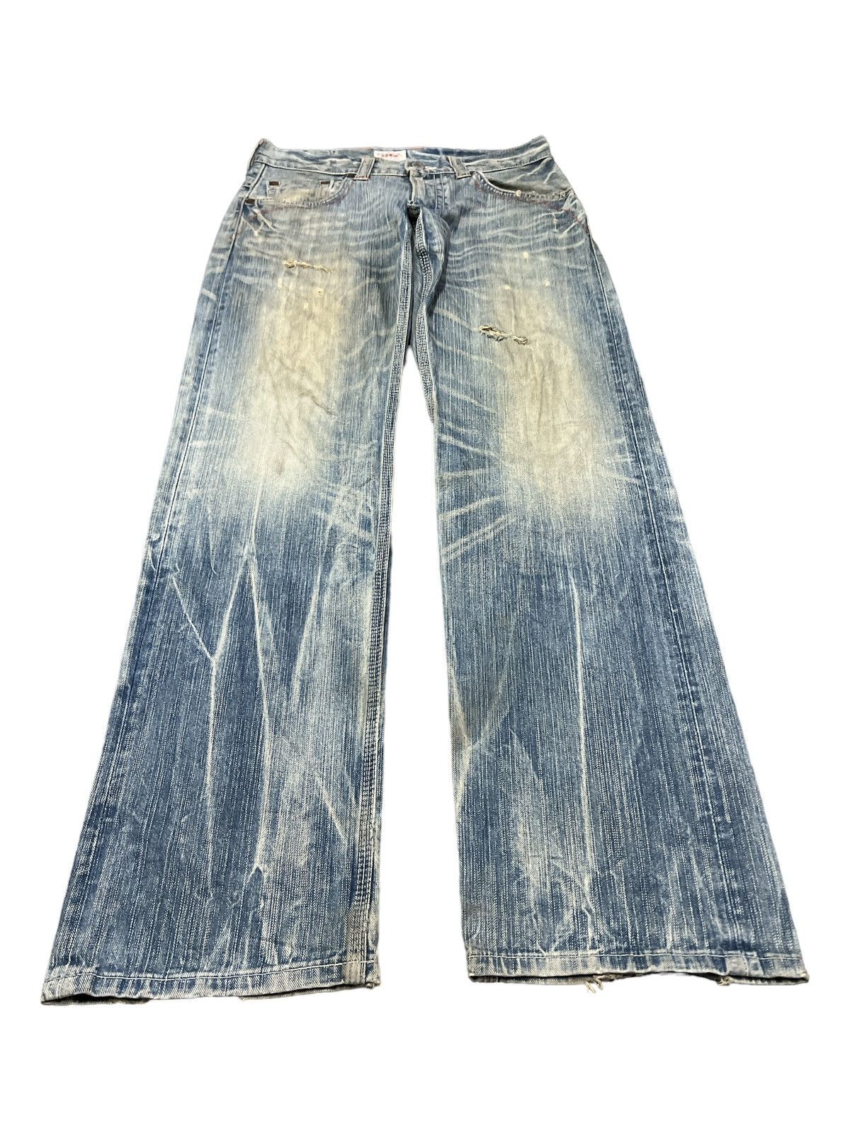Japanese Brand × Vintage THRASHED EDWIN XV DISTRESSED DENIM PANT Size US 31 - 4 Thumbnail