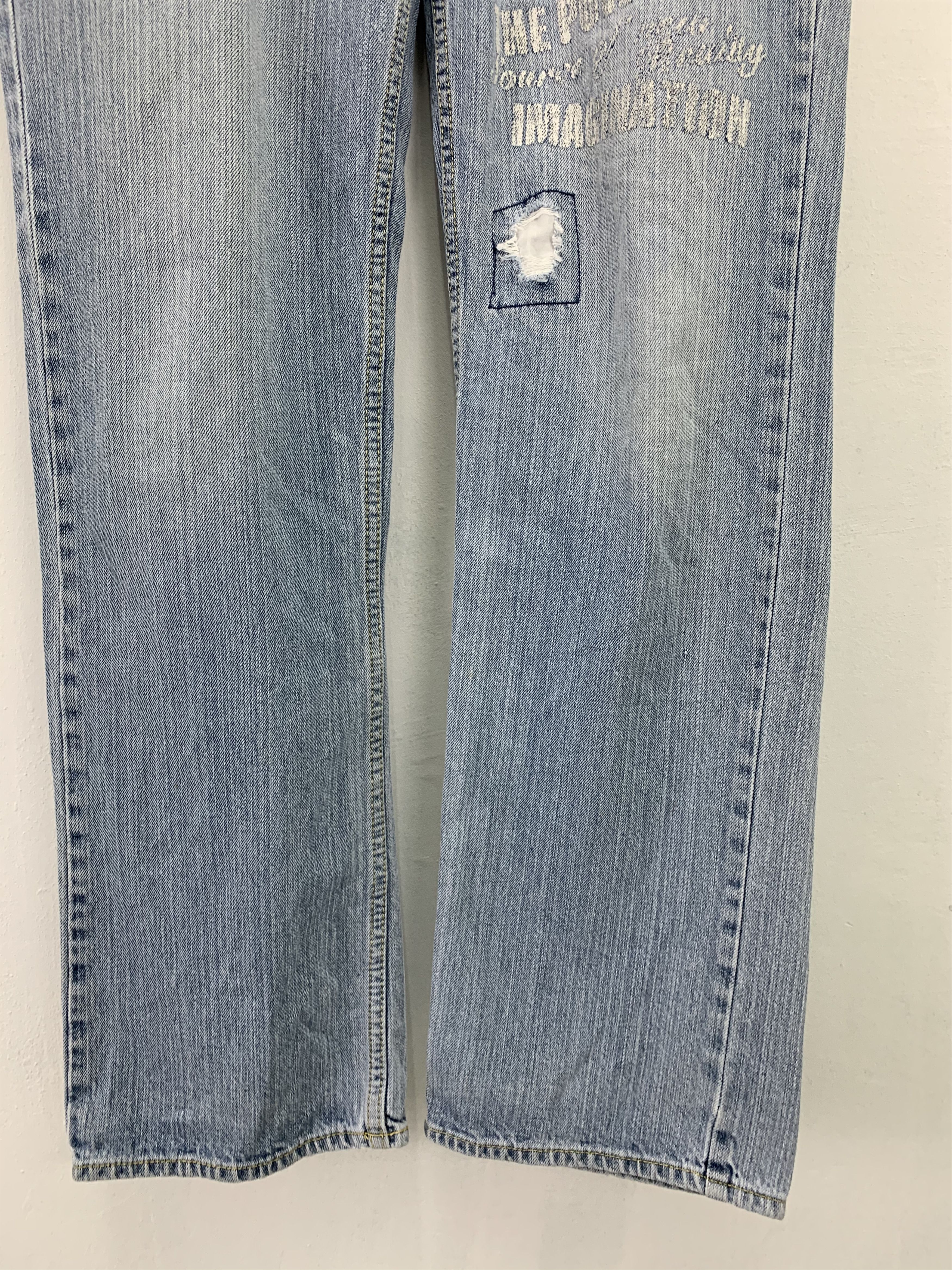 Japanese Brand Denim Pants Patches Handcrafted Streetwear Style Size US 33 - 5 Thumbnail