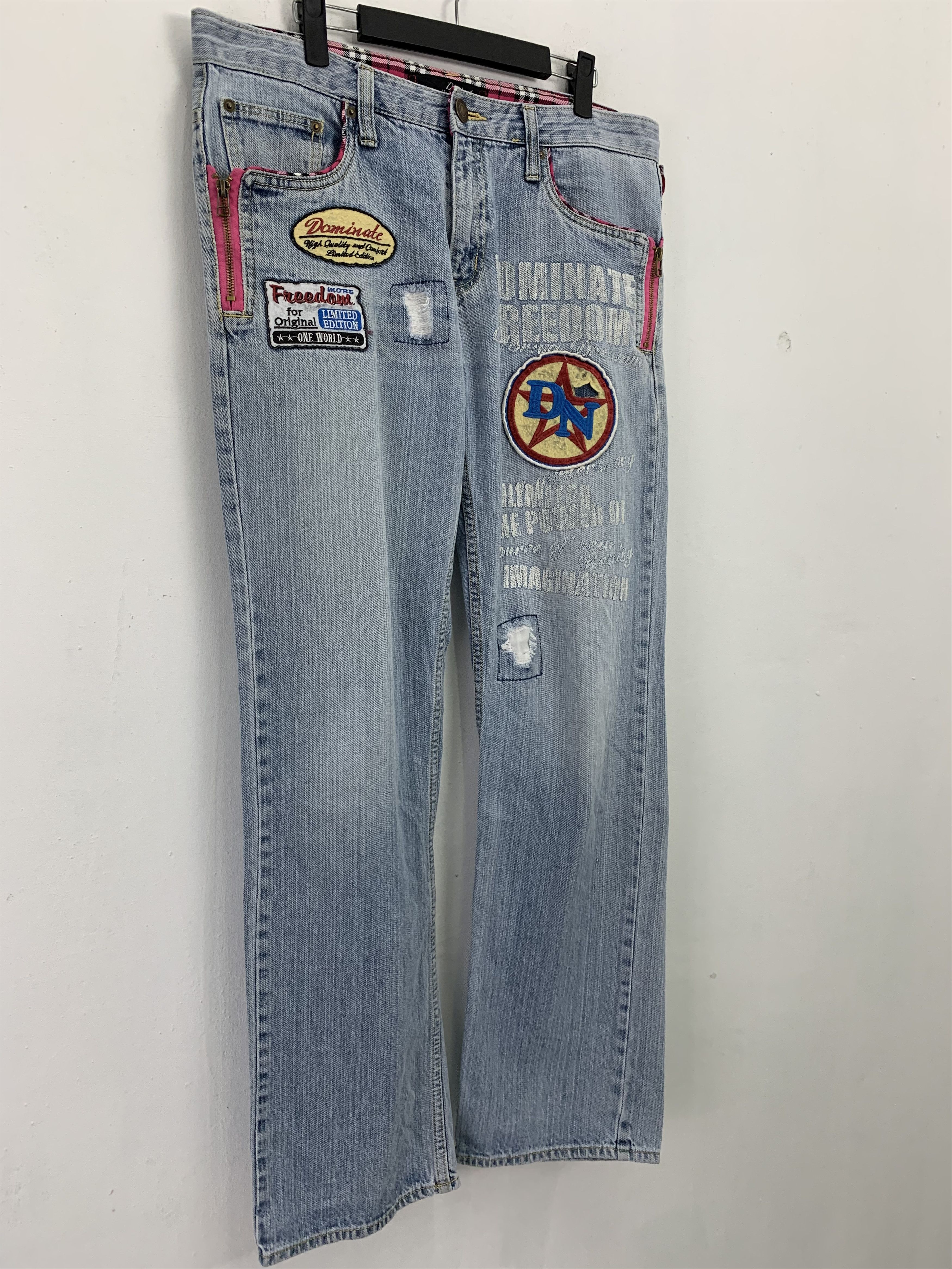 Japanese Brand Denim Pants Patches Handcrafted Streetwear Style Size US 33 - 9 Thumbnail