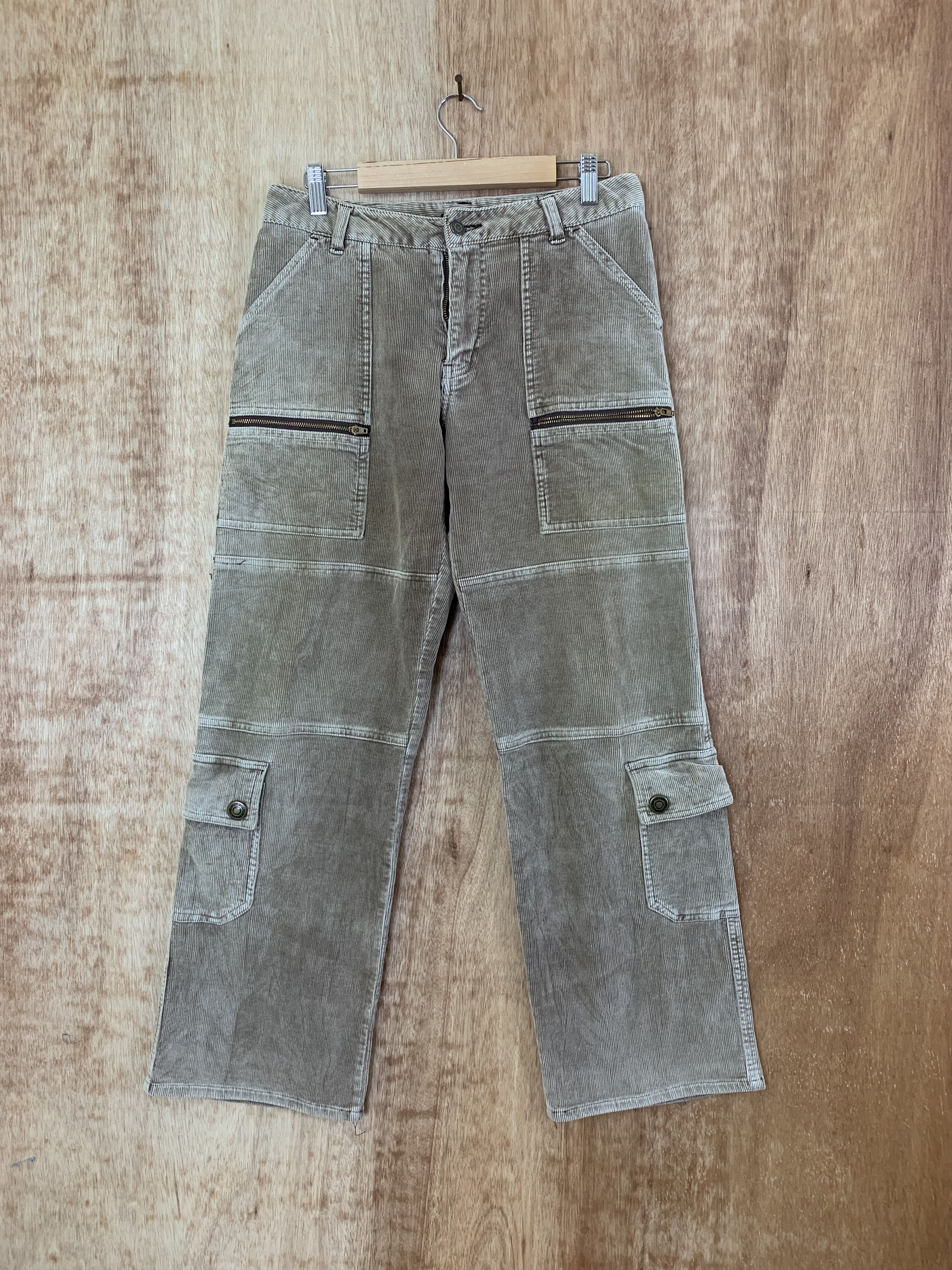 Japanese Brand Conduroy Double Knee Cargo Pants Mulitpocket Vintage Pants Size US 28 / EU 44 - 1 Thumbnail