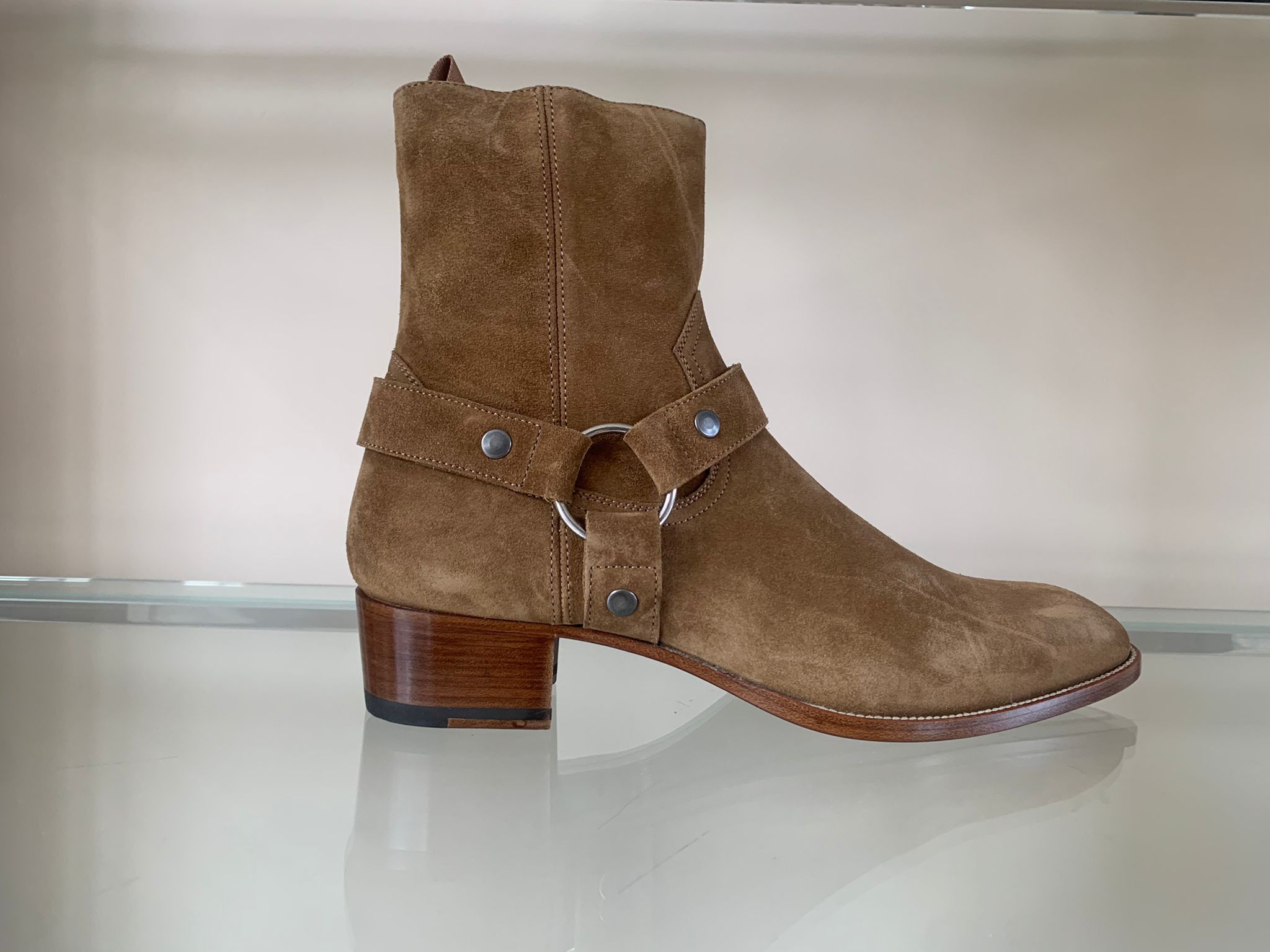 Saint Laurent Paris Wyatt Harness Boots in Light Brown Size US 6.5 / EU 39-40 - 1 Thumbnail
