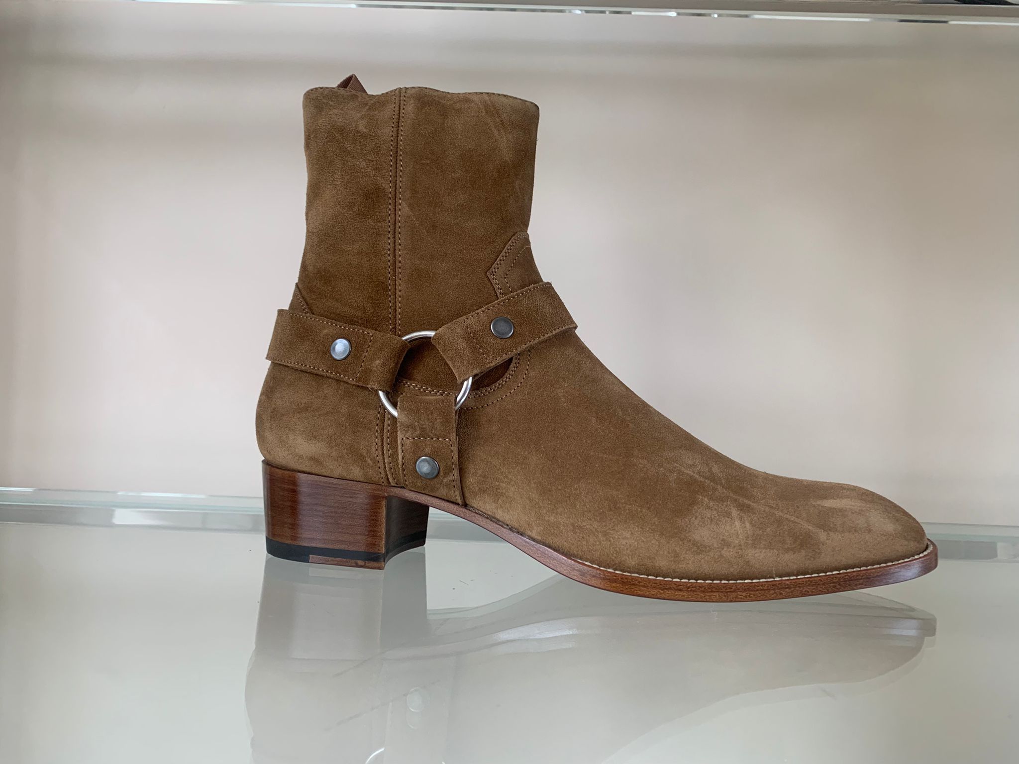 Saint Laurent Paris Wyatt Harness Boots in Light Brown Size US 6.5 / EU 39-40 - 10 Thumbnail