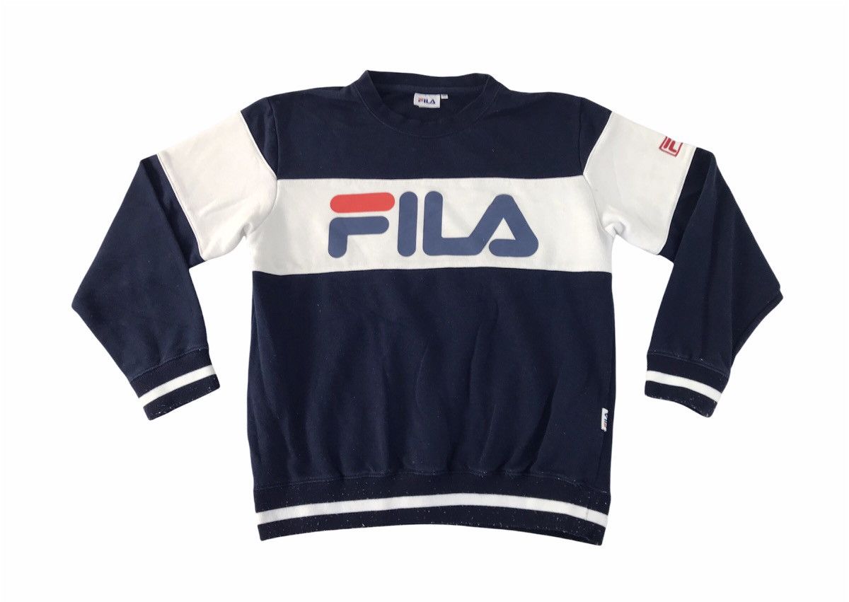 Fila Spell Out Sweatshirt Pull Over Colour Block