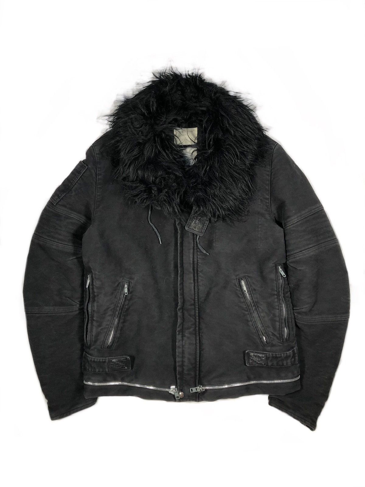 image of Helmut Lang Aw99 Moleskin Astro Biker Jacket Size 48 It Archive in Black, Men's