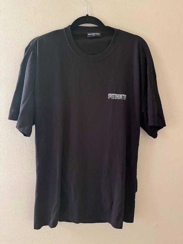 image of Balenciaga Double-Layer Speedhunter Shirt in Black, Men's (Size Small)