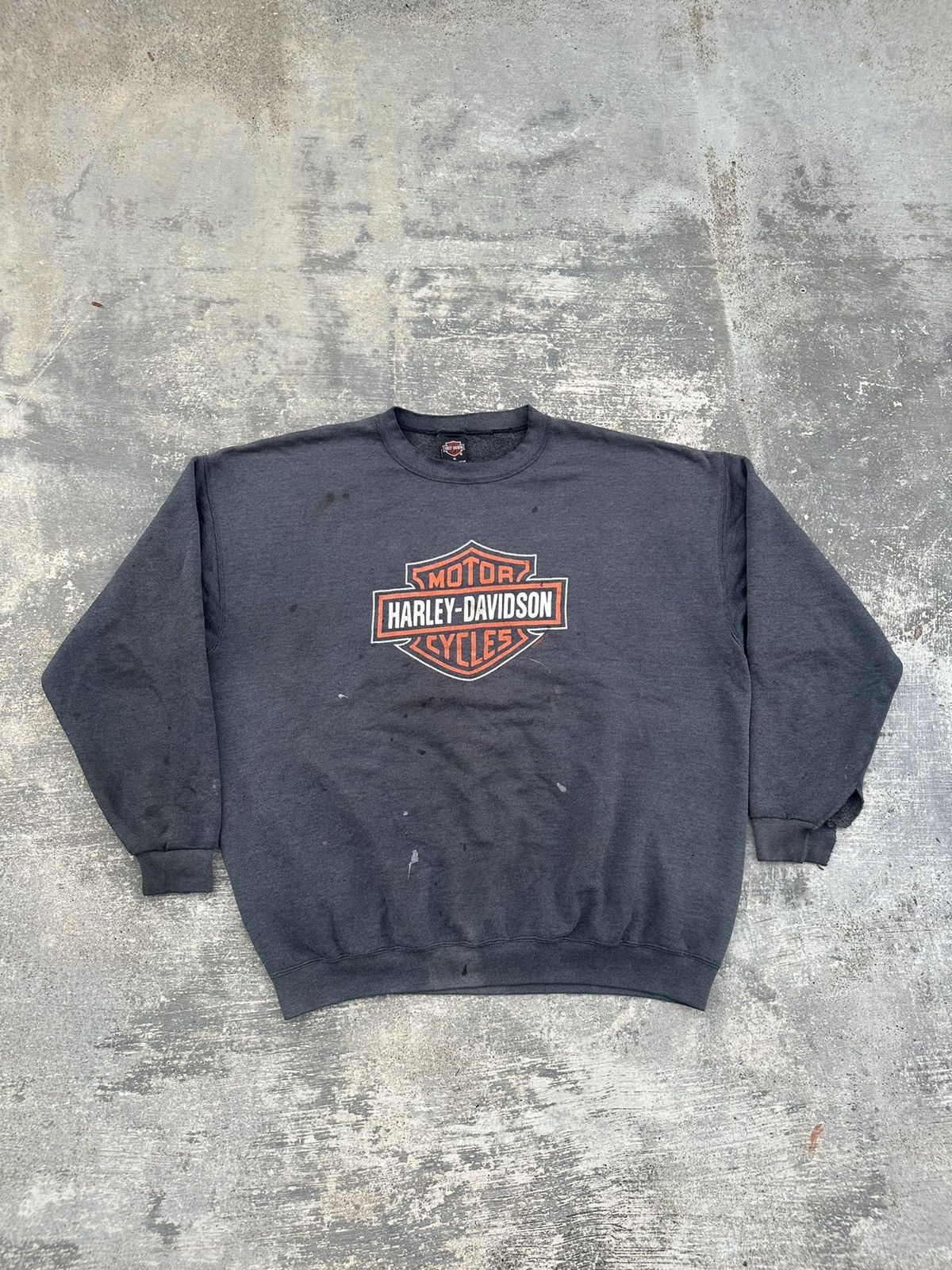 Image of Vintage Harley Davidson Thrashed Sun Faded Punk Gorpcore Usa in Sun Faded Black, Men's (Size XL)