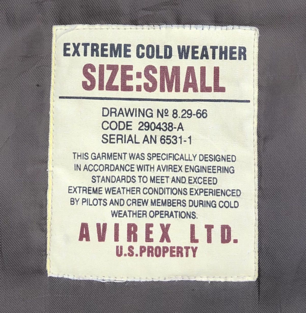 Avirex Extreme cold weather Avirex N-3B Military Flight Arch Logo Size US S / EU 44-46 / 1 - 14 Thumbnail