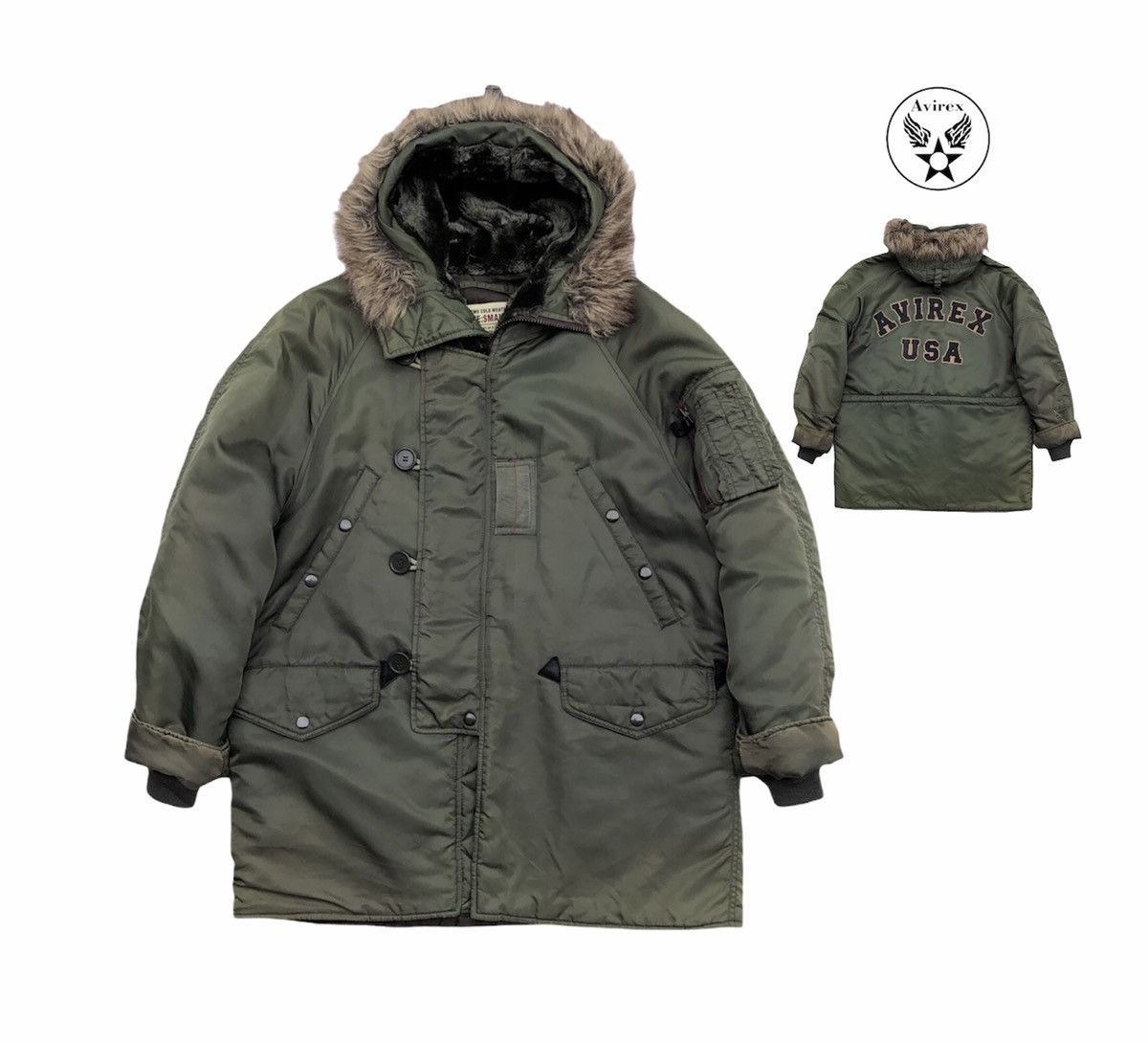 Avirex × Military × Vintage Extreme cold weather Avirex N-3B Military  Flight Arch Logo | Grailed