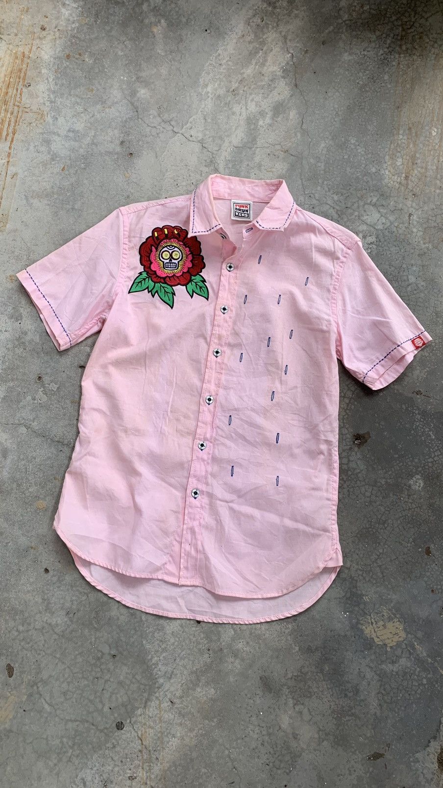Japanese Brand Punk Drunkers Embroided Skulls Button Shirt Size US M / EU 48-50 / 2 - 1 Thumbnail