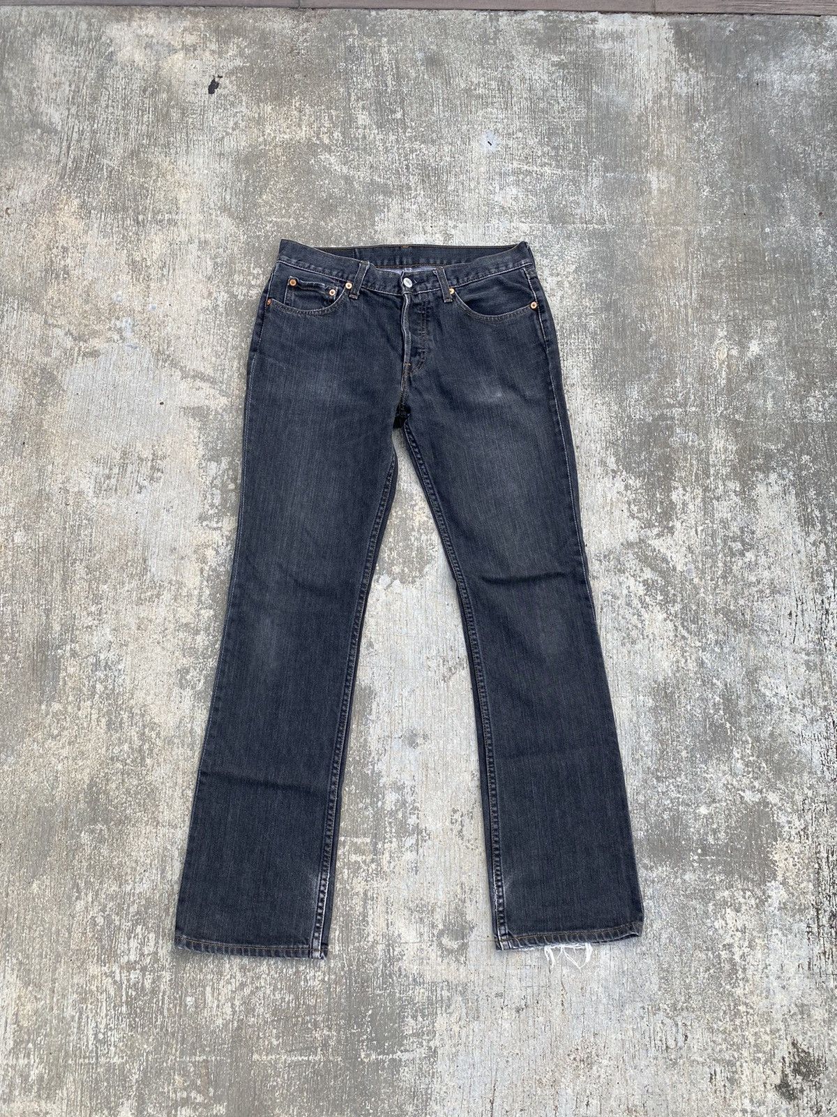 image of Levis Slim Fit Black Distressed Punk Cowboy Rave, Men's (Size 30)