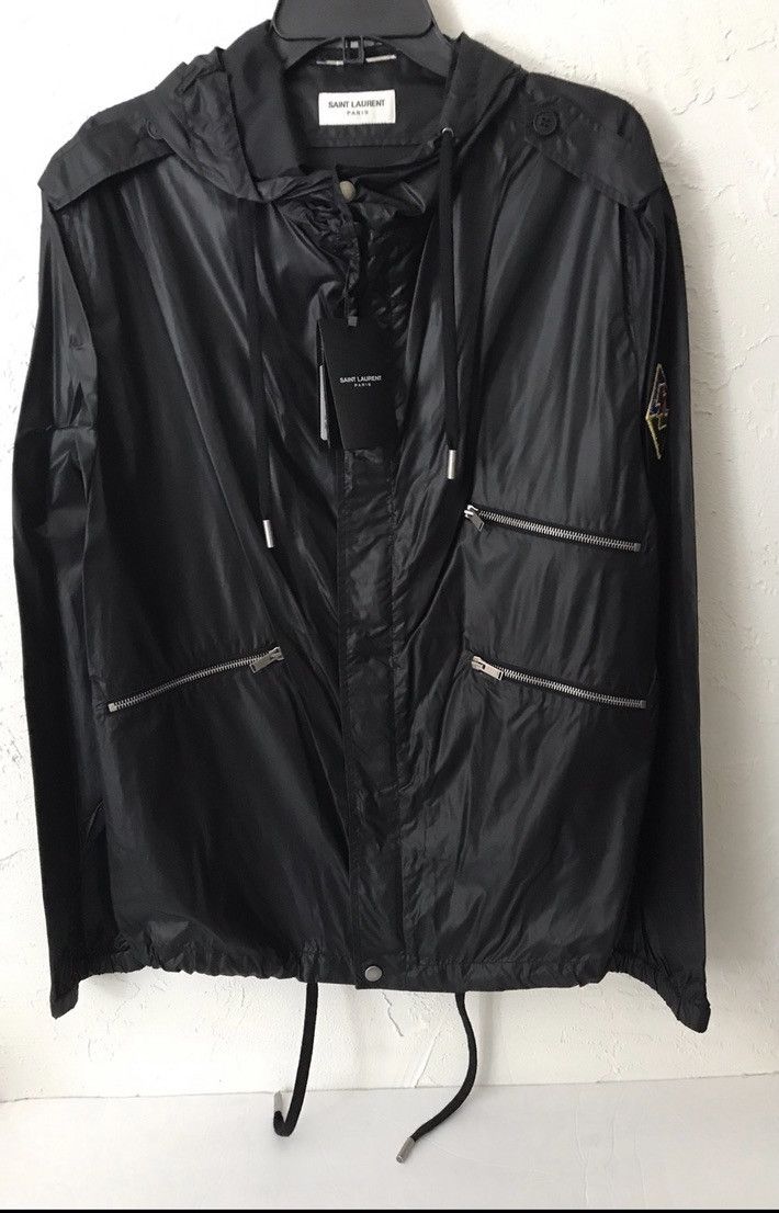Saint Laurent Hooded Windbreaker With Tags $1790 Size 56