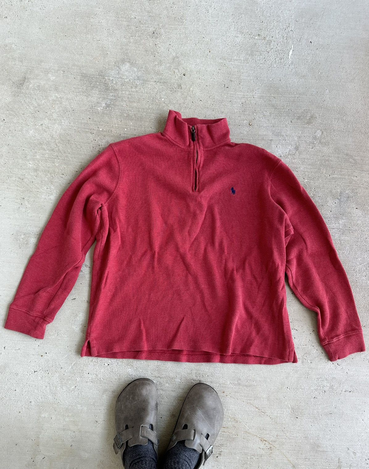 Polo Ralph Lauren × Vintage Vintage Polo Ralph Lauren Quarter Zip Pullover Sweatshirt Size US L / EU 52-54 / 3 - 1 Thumbnail