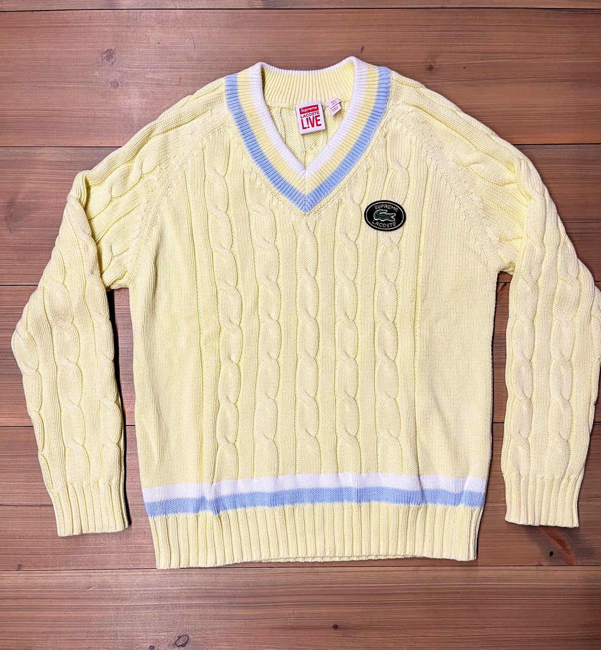 Supreme Supreme x Lacoste Tennis Sweater | Grailed