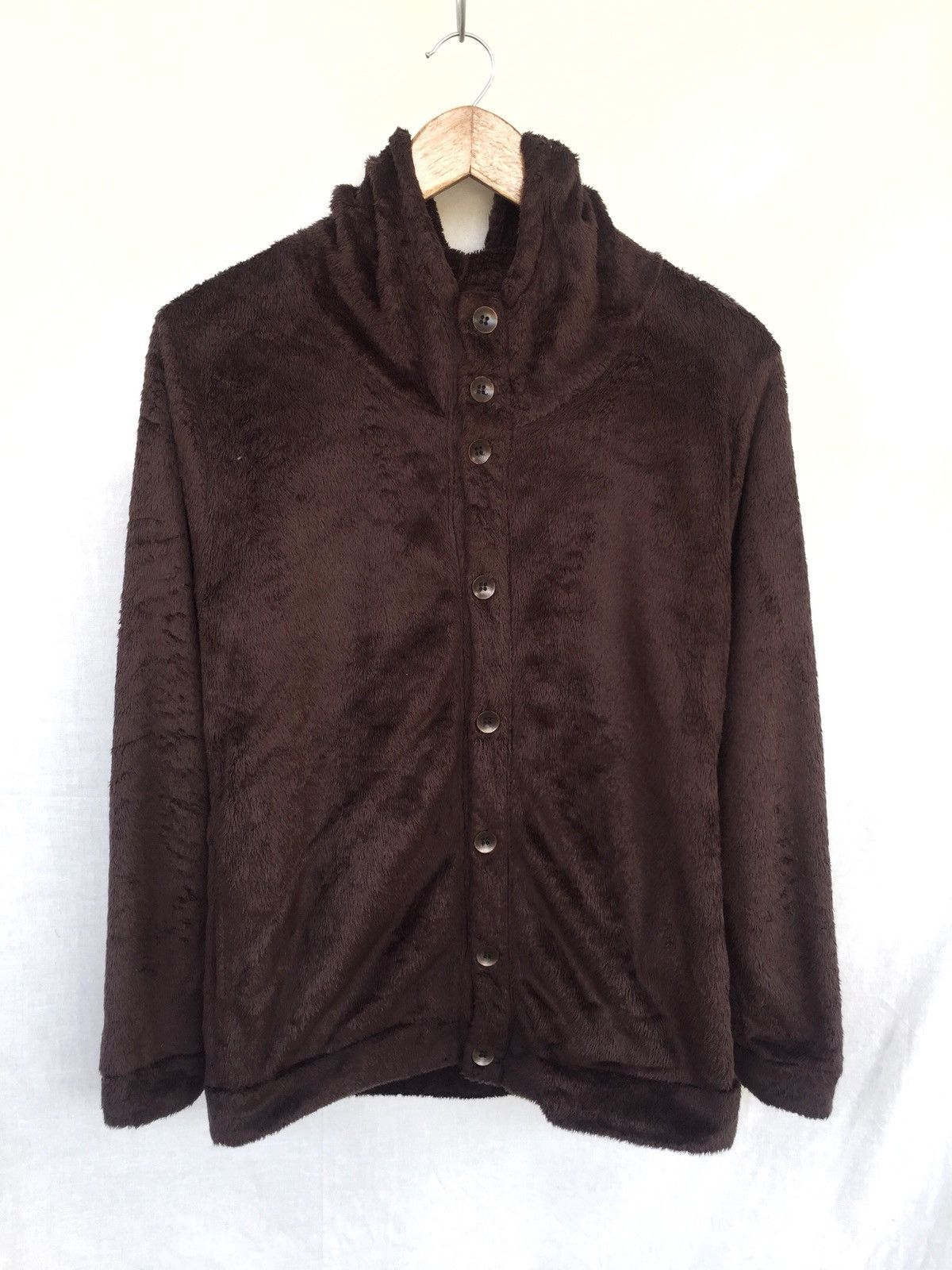 PPFM 90s PPFM 🇯🇵 Brown Fur Button Hooded Sweater Size US M / EU 48-50 / 2 - 2 Thumbnail