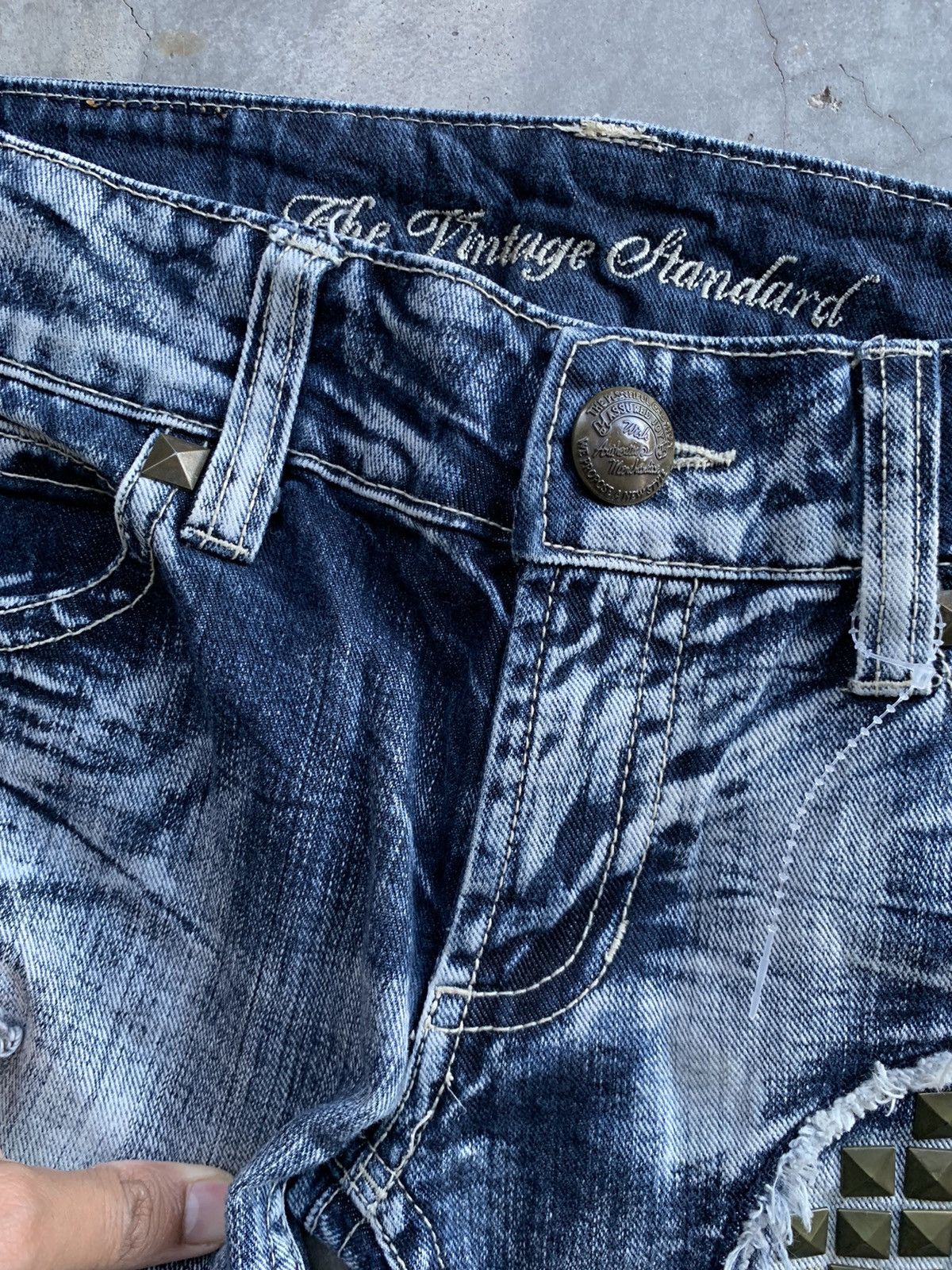 Japanese Brand × Seditionaries JapaneseBrand Skybomber Distressed Studded Skinny Fit Denim Size US 29 - 5 Thumbnail