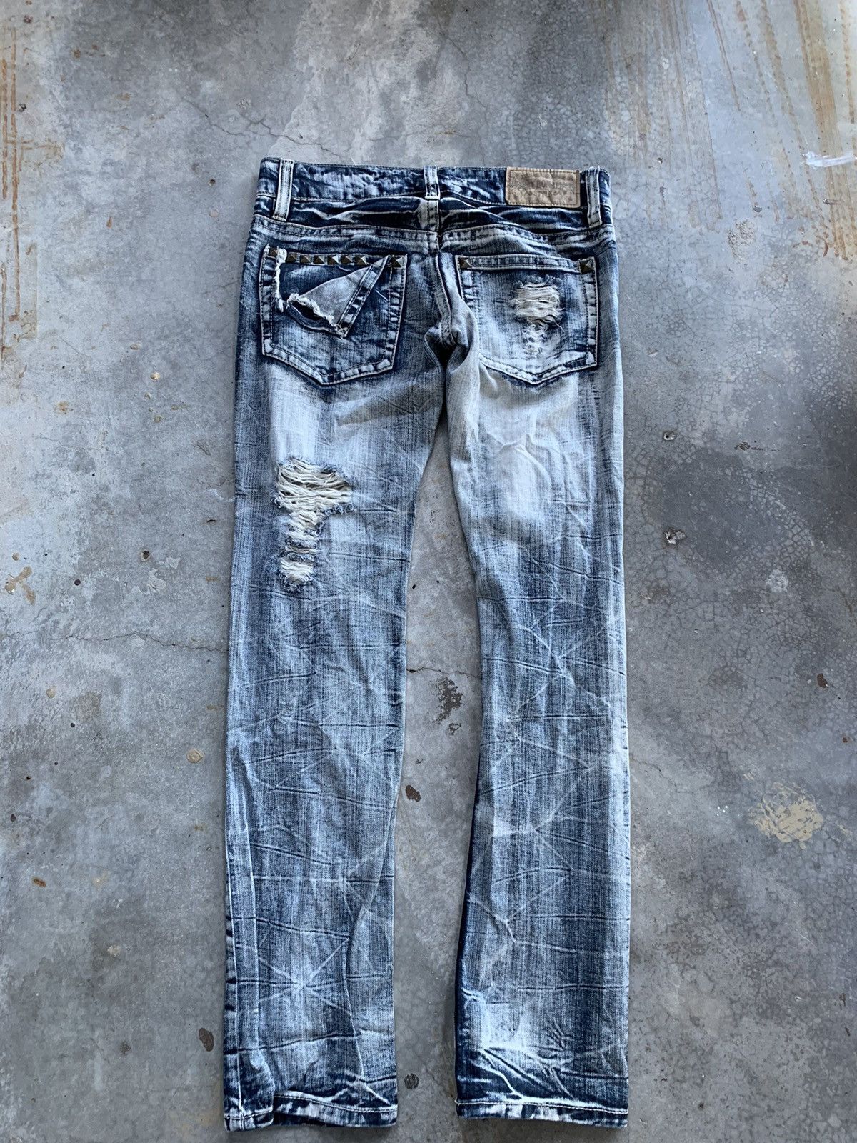 Japanese Brand × Seditionaries JapaneseBrand Skybomber Distressed Studded Skinny Fit Denim Size US 29 - 6 Thumbnail