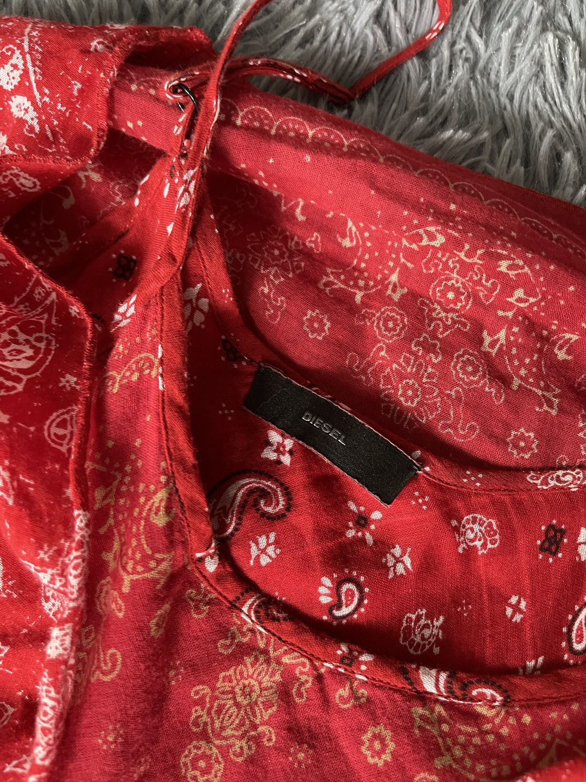 Diesel × Vintage Diesel avant garde bandana print red dress (298$ RRP) Size XS / US 0-2 / IT 36-38 - 4 Thumbnail