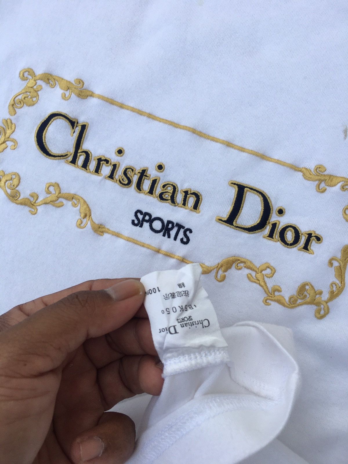 Christian Dior Monsieur Rare Vintage Christian Dior Biglogo Embroidered Spellout Tee Size US M / EU 48-50 / 2 - 12 Thumbnail