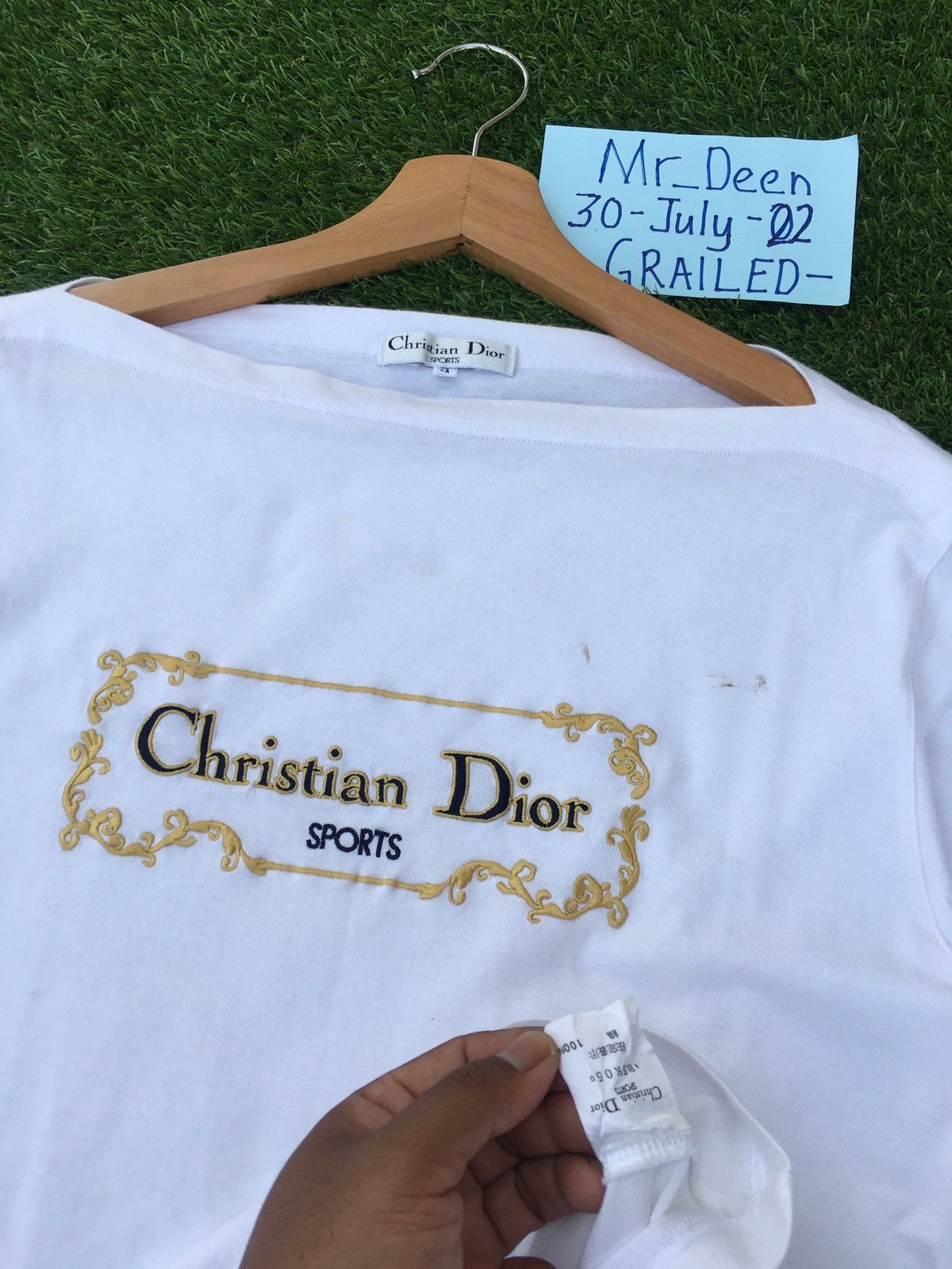 Christian Dior Monsieur Rare Vintage Christian Dior Biglogo Embroidered Spellout Tee Size US M / EU 48-50 / 2 - 11 Thumbnail