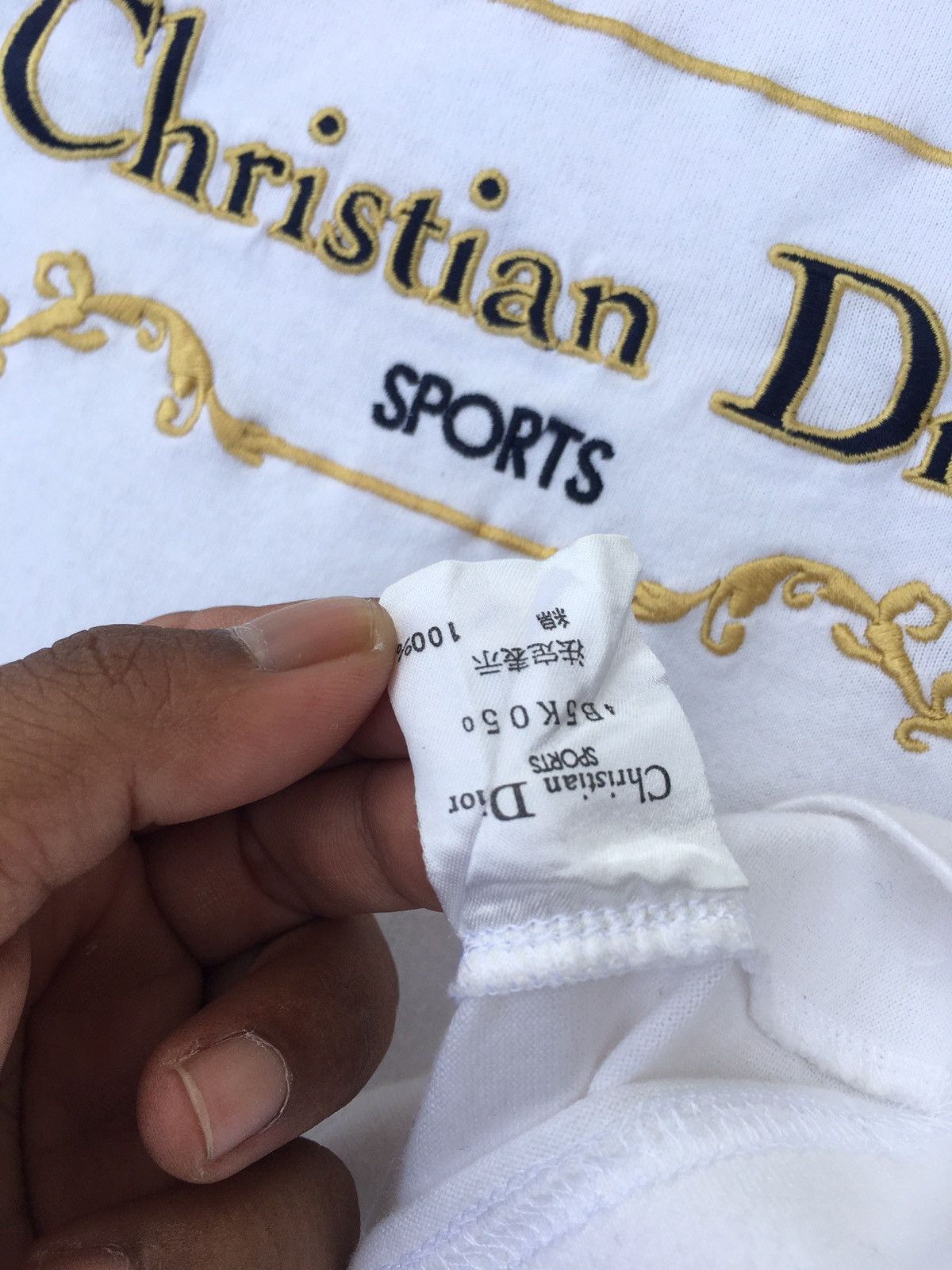 Christian Dior Monsieur Rare Vintage Christian Dior Biglogo Embroidered Spellout Tee Size US M / EU 48-50 / 2 - 13 Thumbnail
