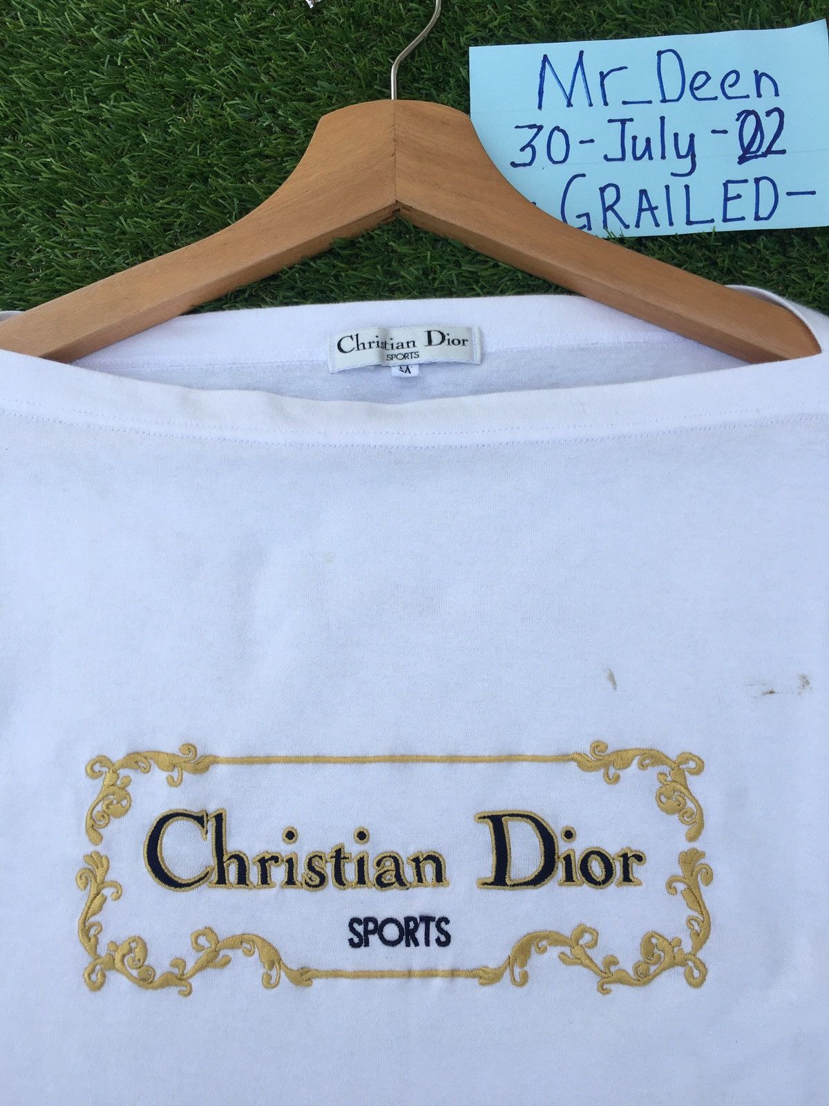 Christian Dior Monsieur Rare Vintage Christian Dior Biglogo Embroidered Spellout Tee Size US M / EU 48-50 / 2 - 9 Thumbnail