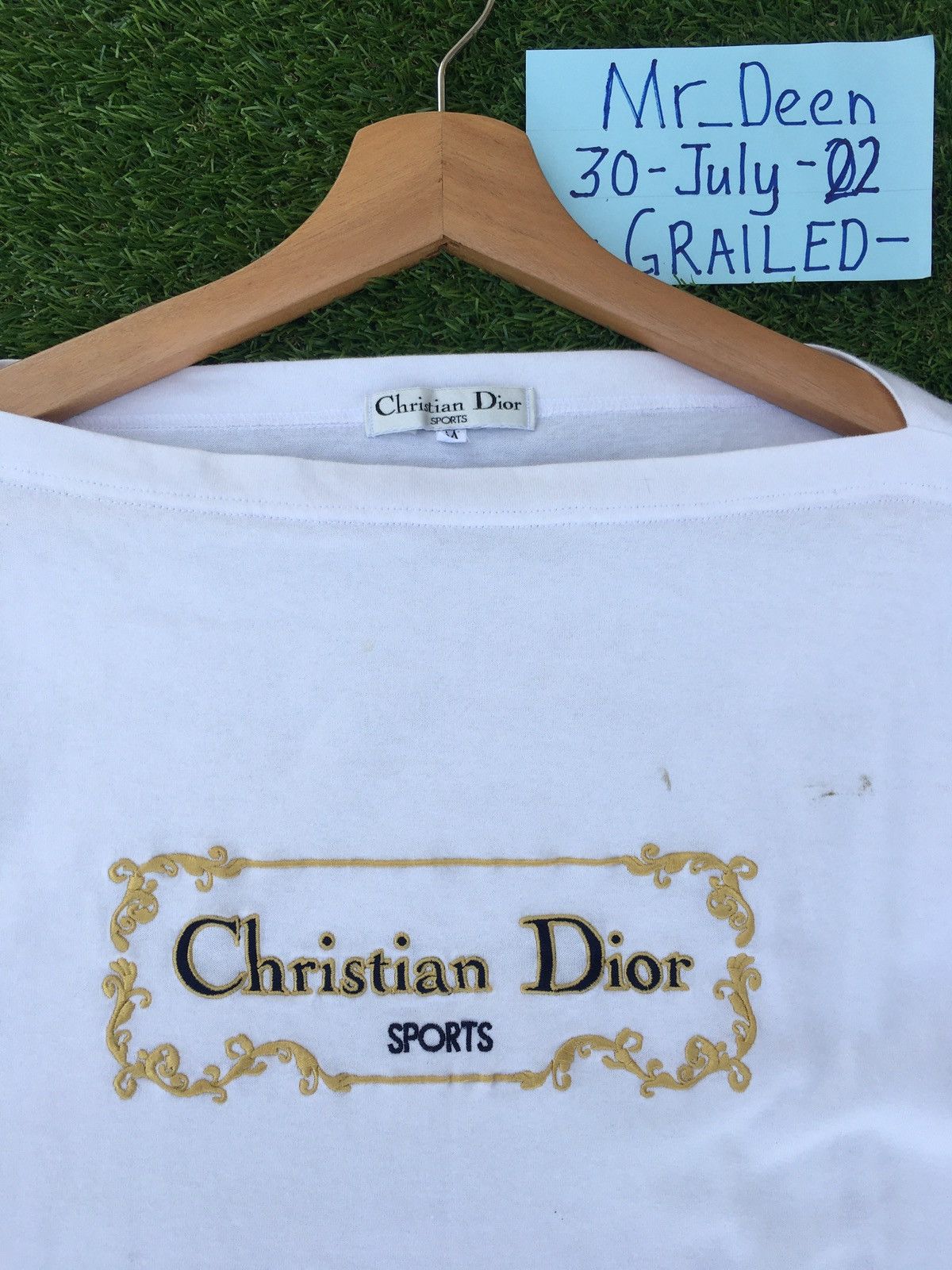 Christian Dior Monsieur Rare Vintage Christian Dior Biglogo Embroidered Spellout Tee Size US M / EU 48-50 / 2 - 7 Thumbnail