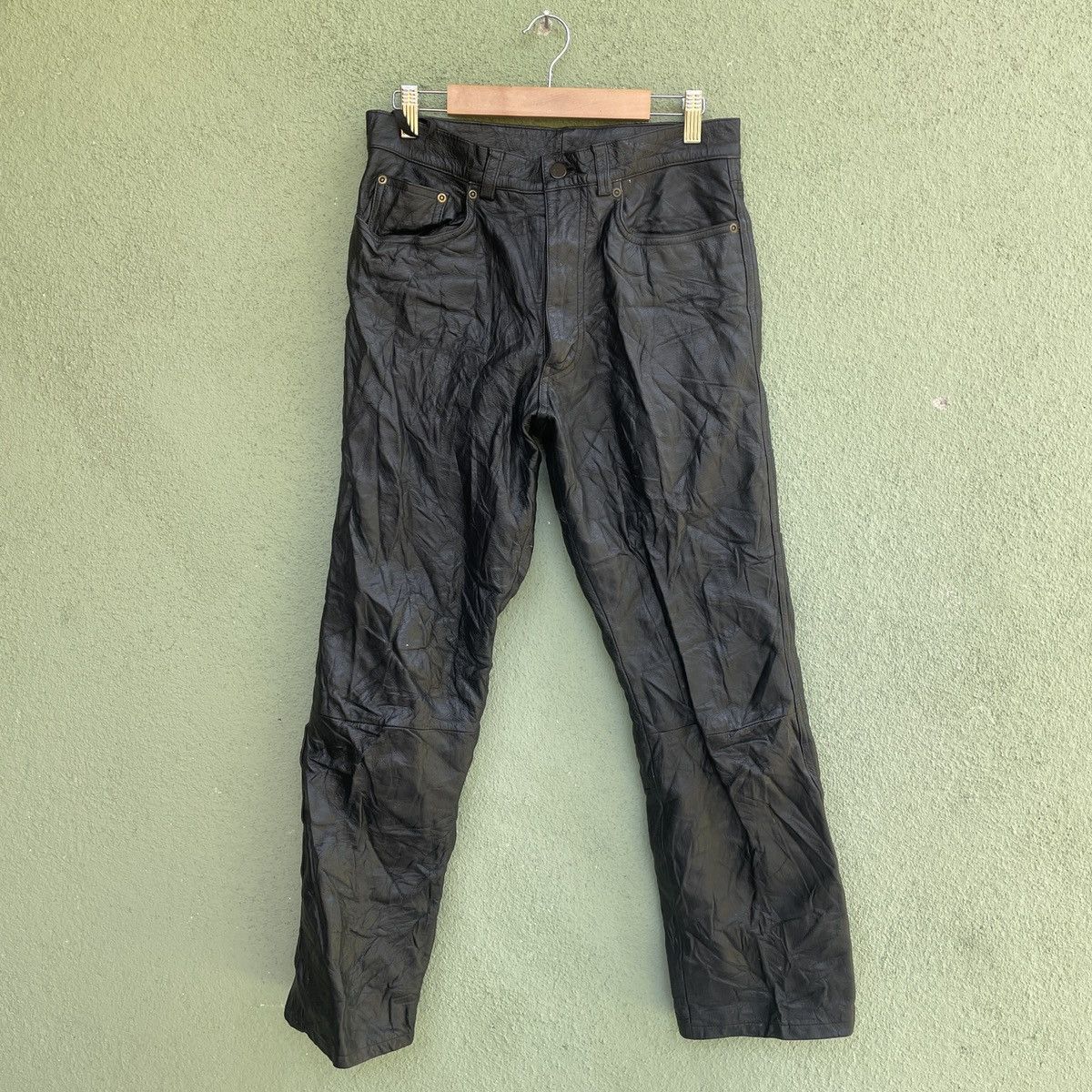 Vintage Vintage Non Grade 5 Pocket Leather Pants Size US 30 / EU 46 - 1 Thumbnail