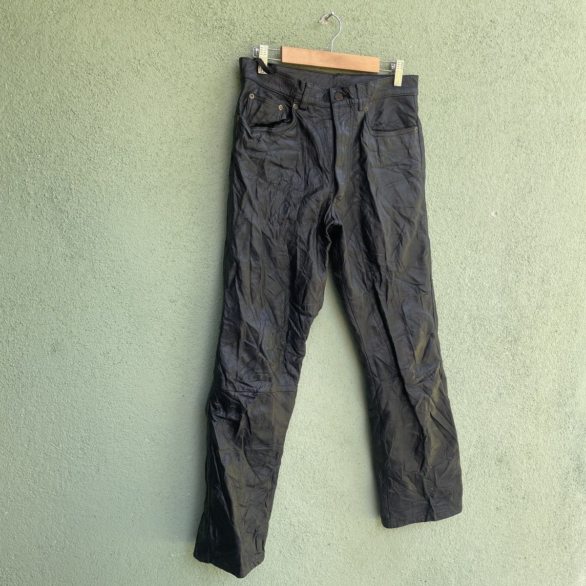 Vintage Vintage Non Grade 5 Pocket Leather Pants Size US 30 / EU 46 - 2 Thumbnail