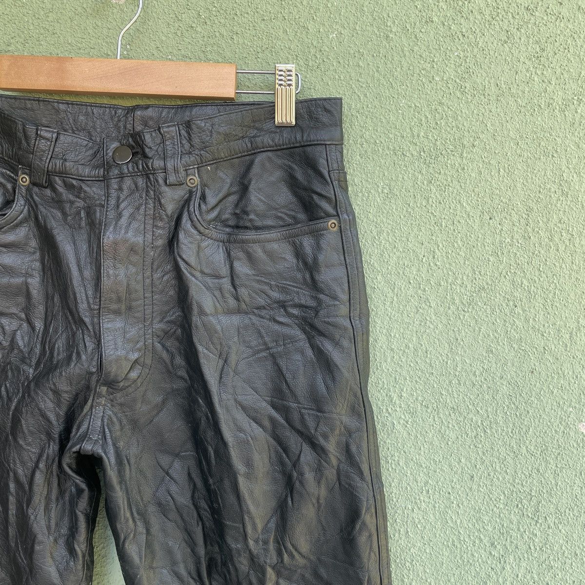 Vintage Vintage Non Grade 5 Pocket Leather Pants Size US 30 / EU 46 - 4 Thumbnail
