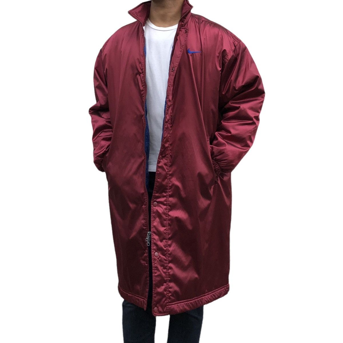 Nike 🔥Vintage 90s Nike Big Swoosh Coach Jacket Size US M / EU 48-50 / 2 - 7 Thumbnail