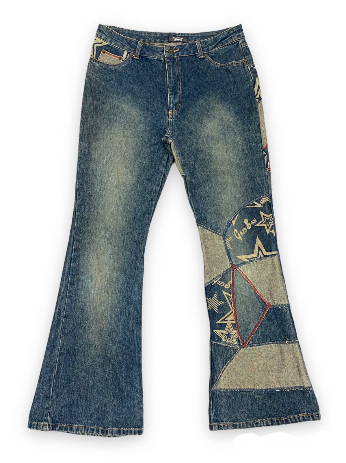 Japanese Brand Flared 🔥🔥 Vintage Japanese Jouer Aux Flare Denim Pant Size 32" / US 10 / IT 46 - 3 Thumbnail