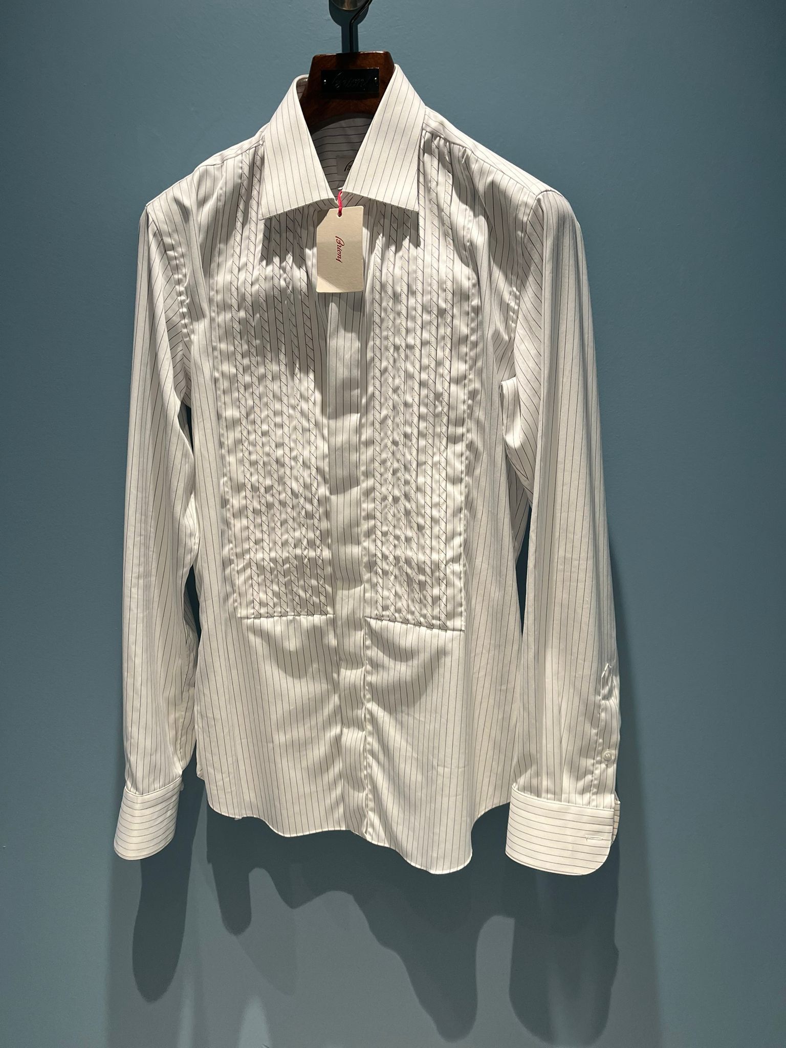 image of Brioni Button-Up Shirt In White Color, Men's (Size Medium)