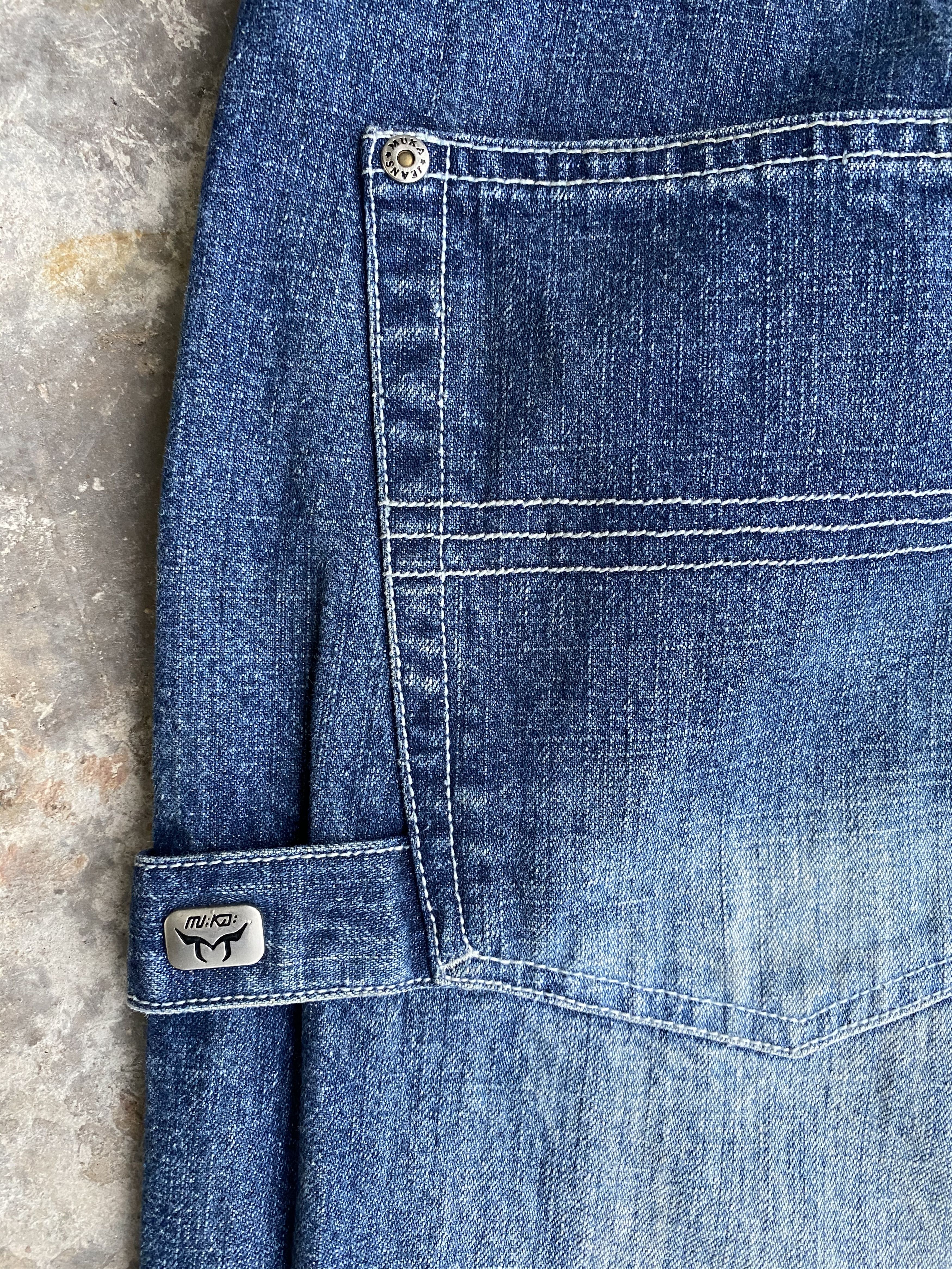 Other RARE🔥Baggy Denim Mukawear Printed Streetwear Design Size US 30 / EU 46 - 9 Thumbnail