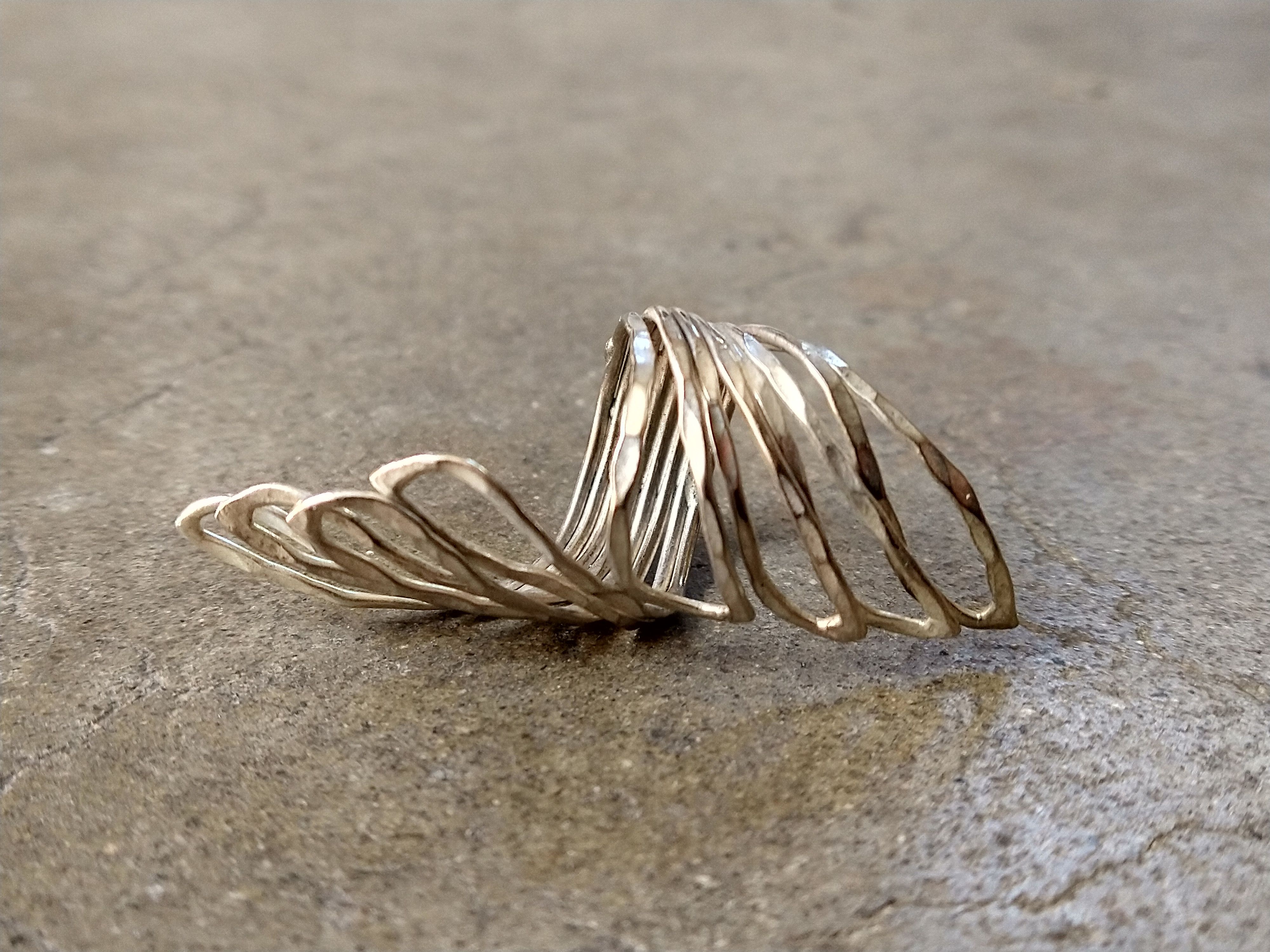 Other Vintage Sterling Silver Ring Wings Size 8 Modern Wrap Size ONE SIZE - 3 Thumbnail
