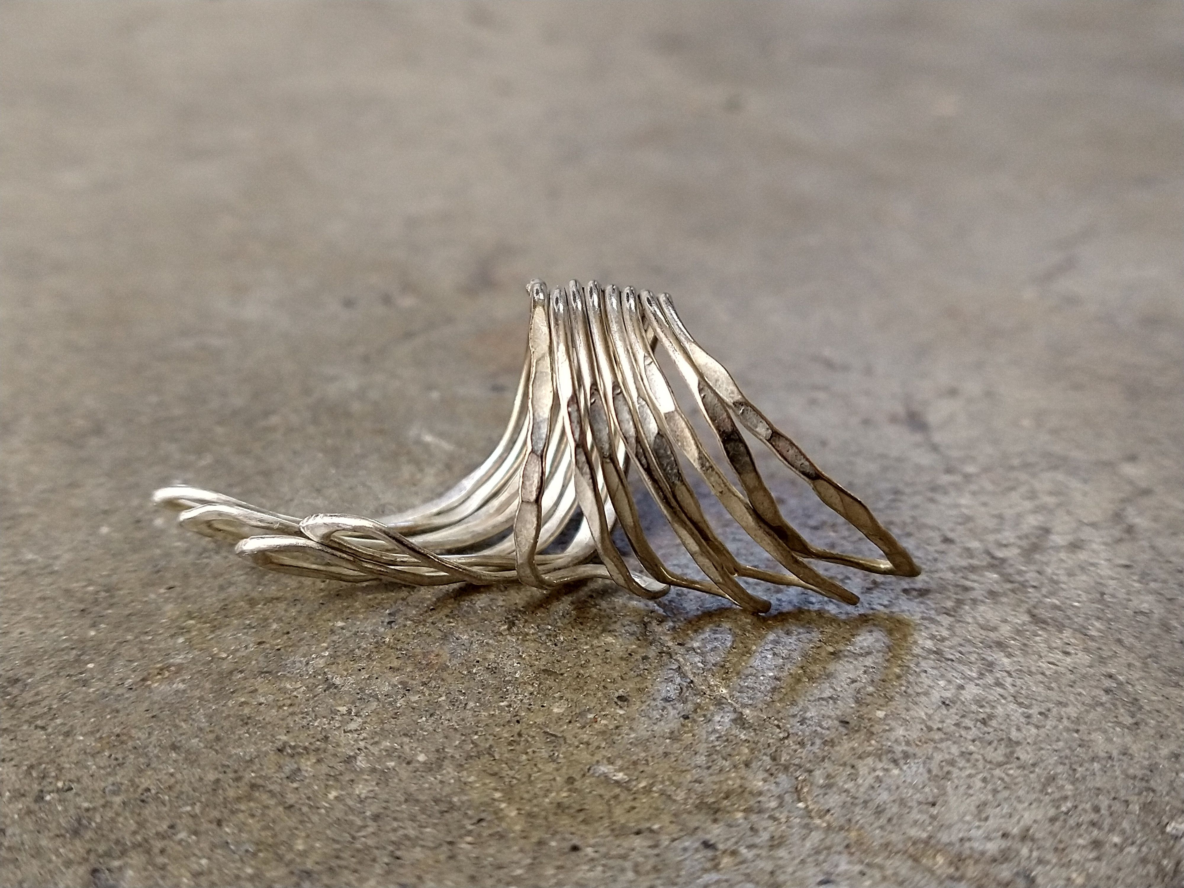 Other Vintage Sterling Silver Ring Wings Size 8 Modern Wrap Size ONE SIZE - 4 Thumbnail