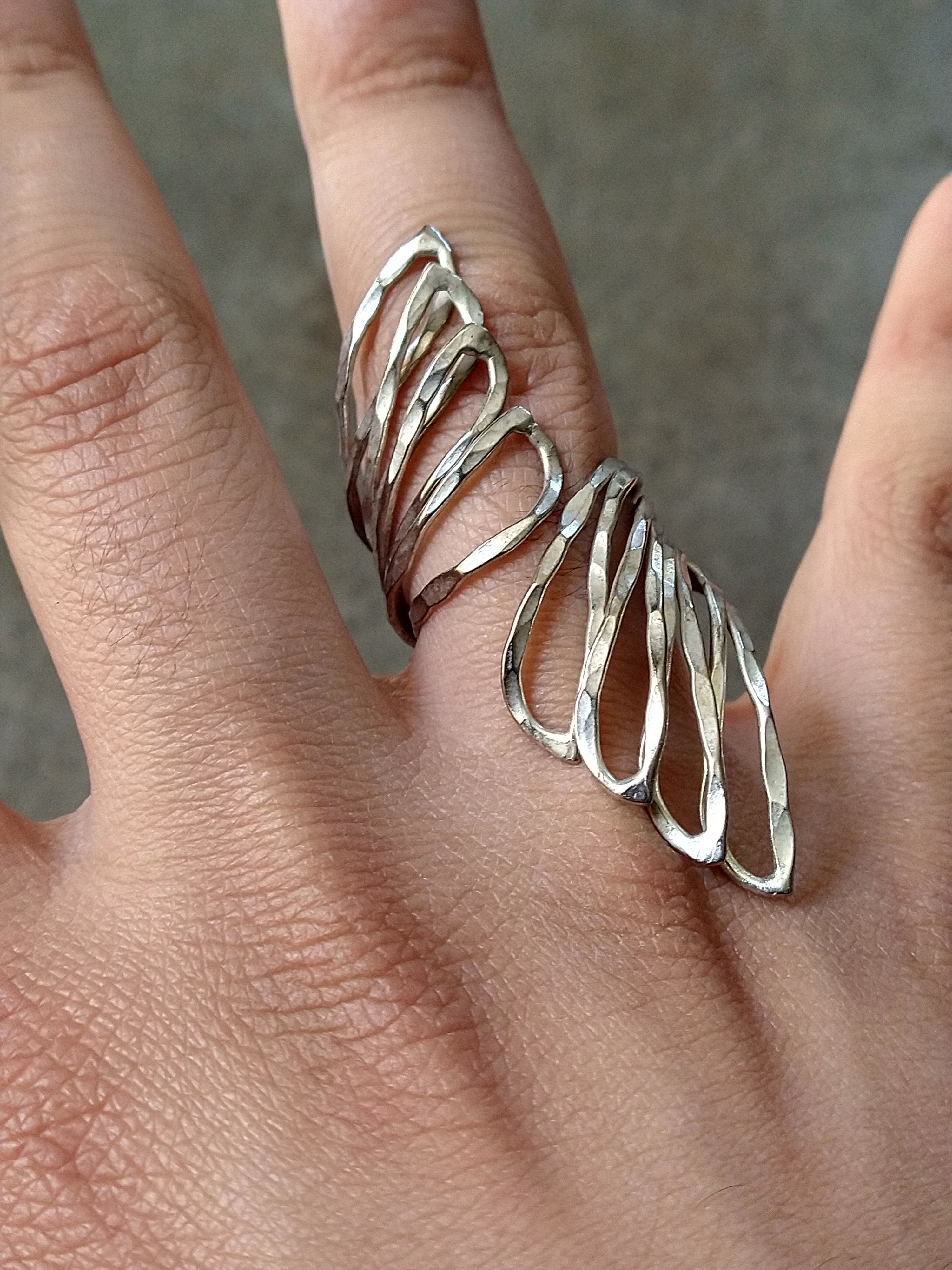 Other Vintage Sterling Silver Ring Wings Size 8 Modern Wrap Size ONE SIZE - 10 Thumbnail